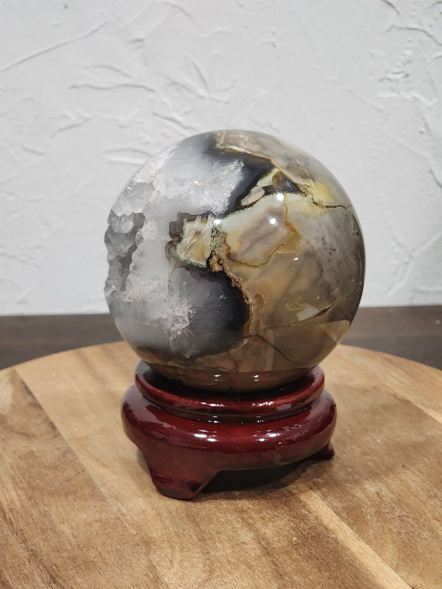 Volcano agate sphere