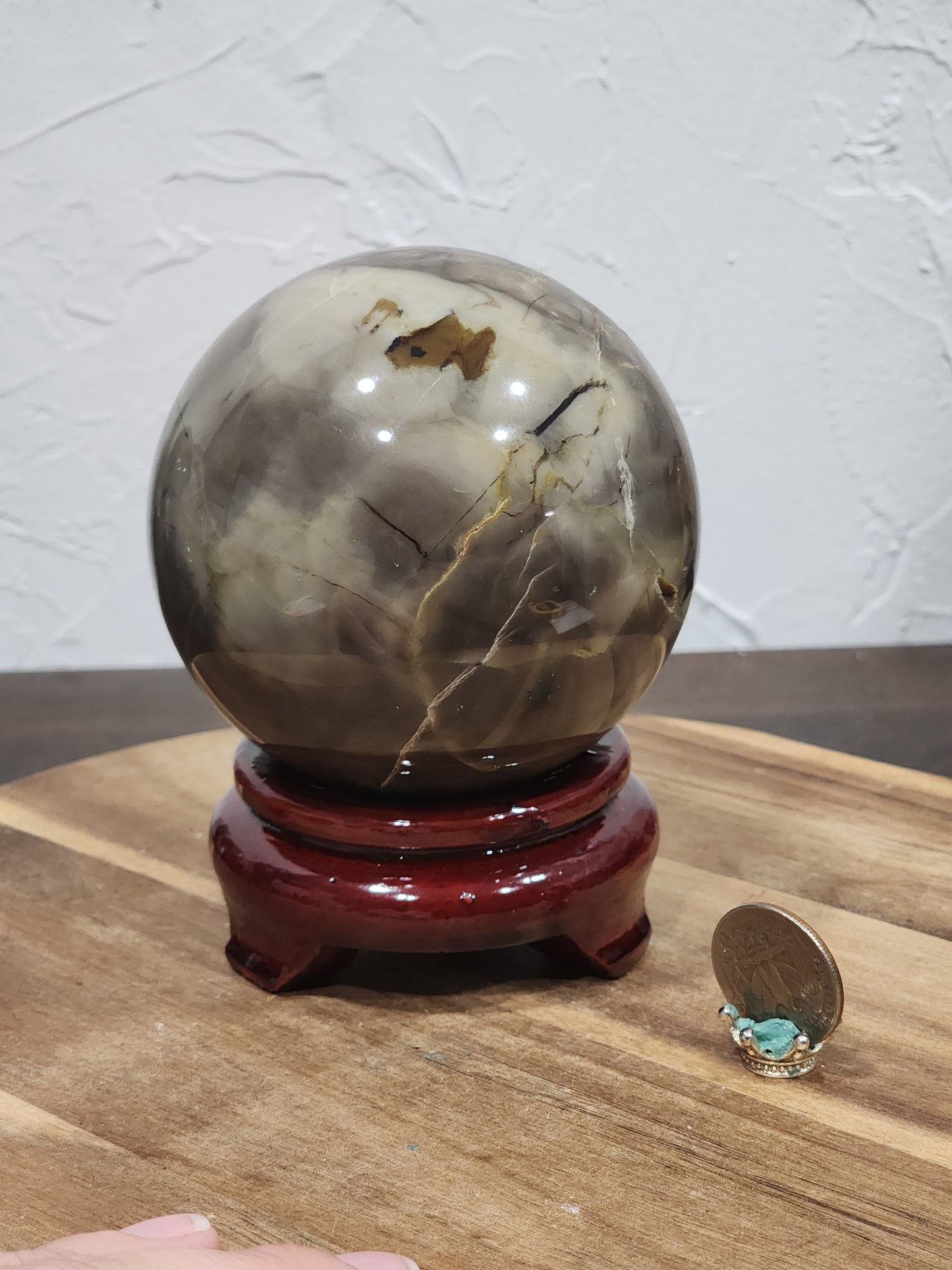 Volcano agate sphere