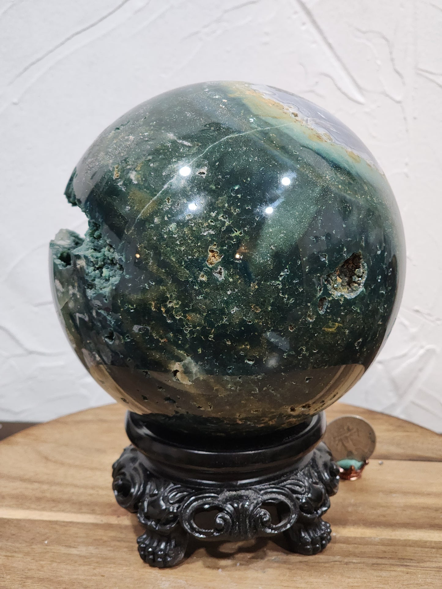 Ocean jasper statement sphere