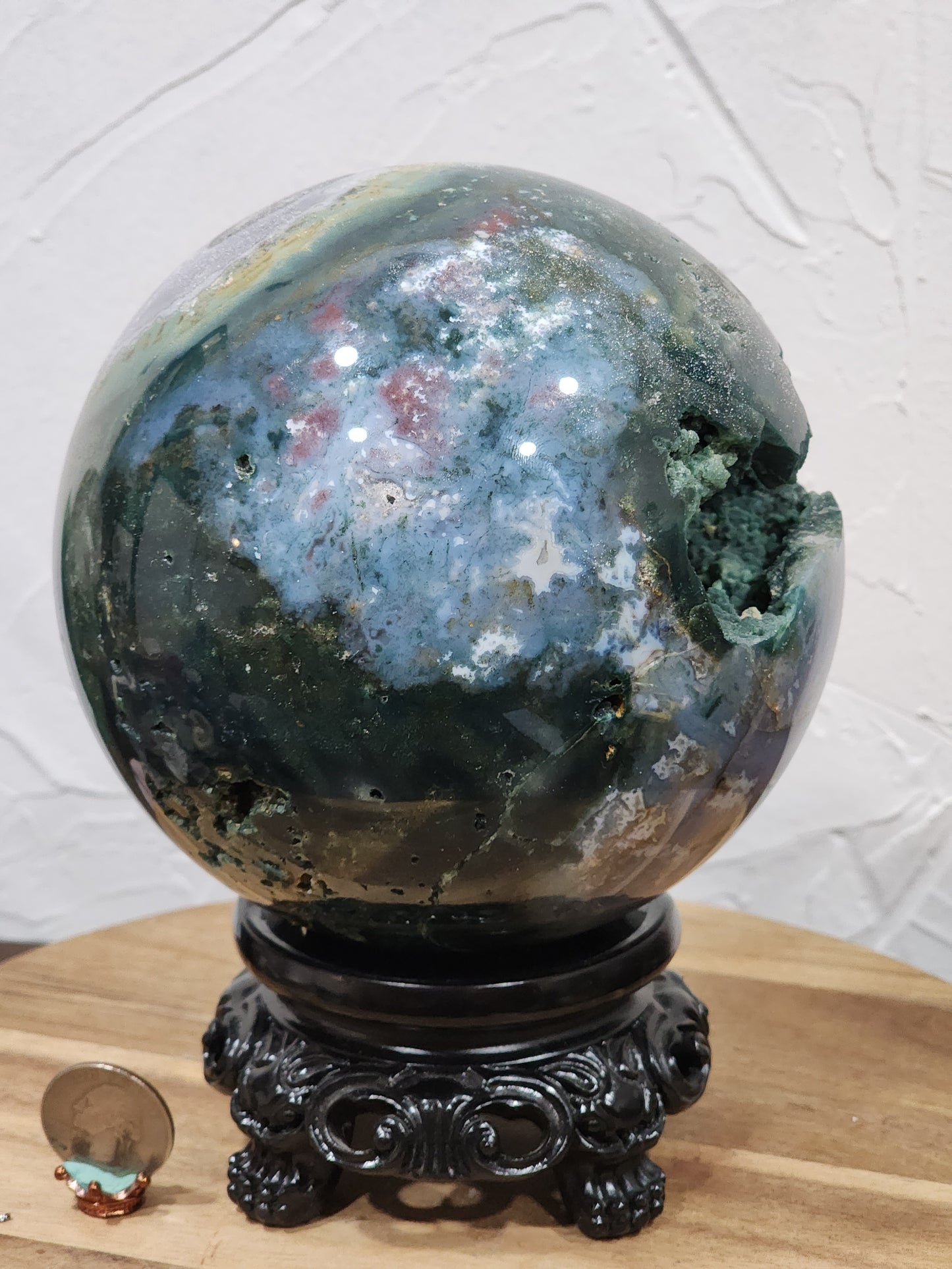 Ocean jasper statement sphere