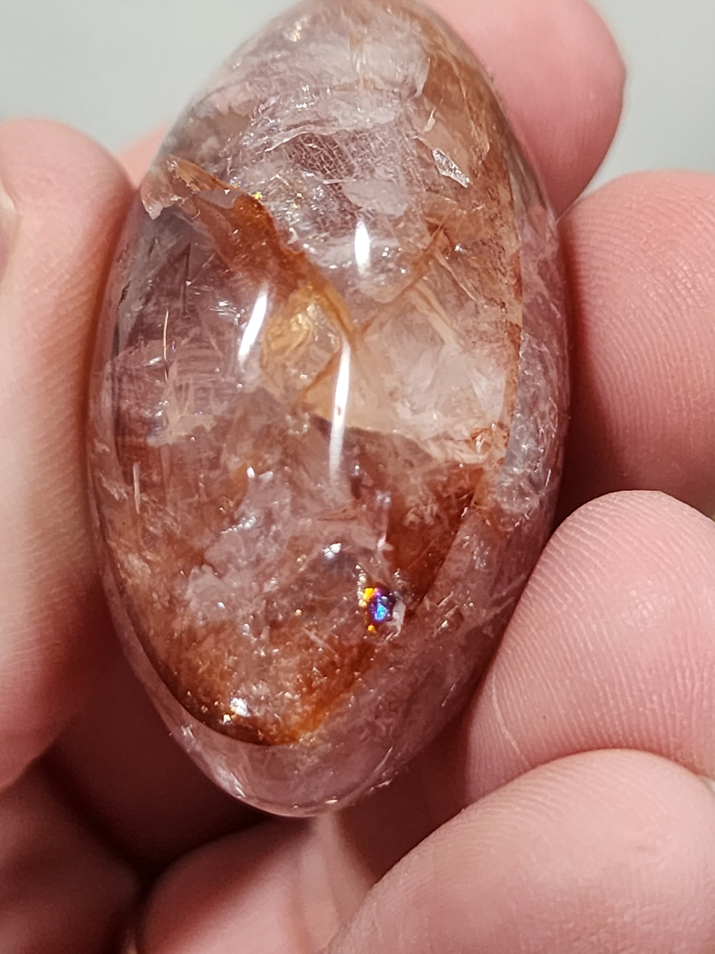 Fire quartz palm stones