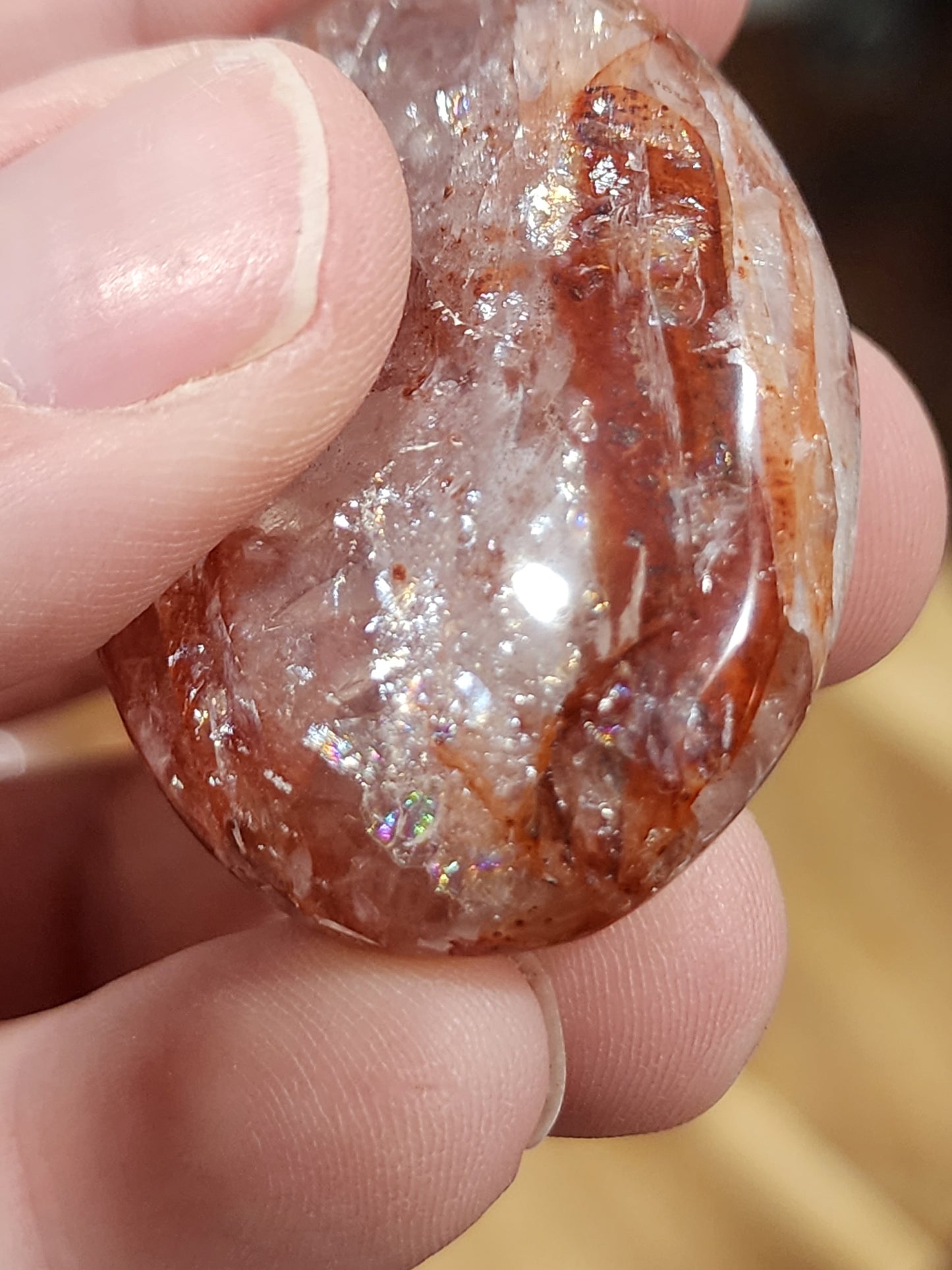 Fire quartz palm stones
