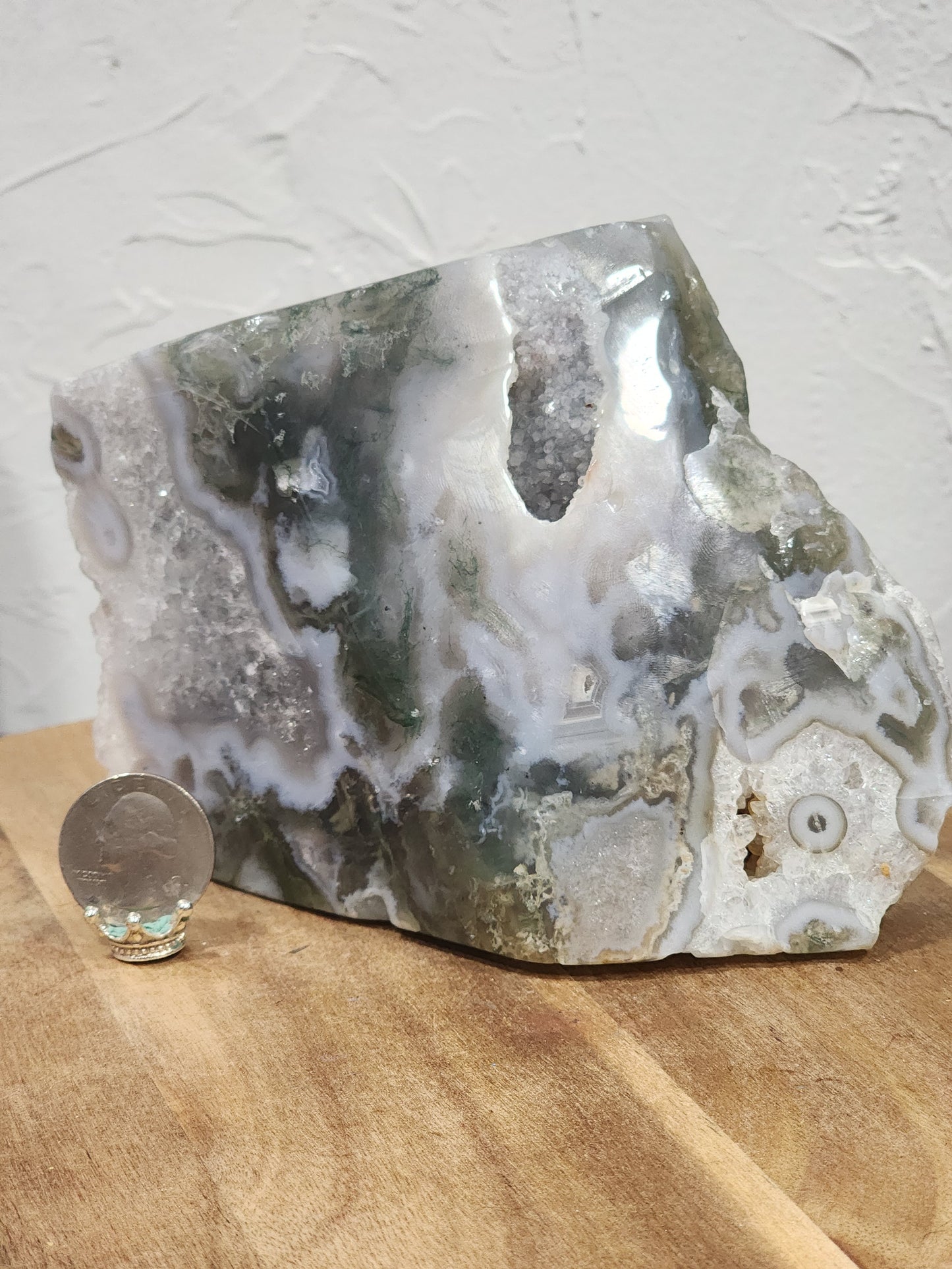 Blue moss agate freeform