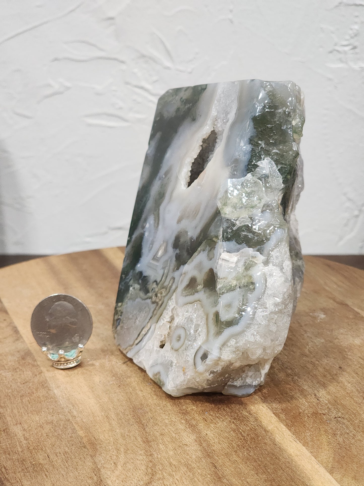 Blue moss agate freeform