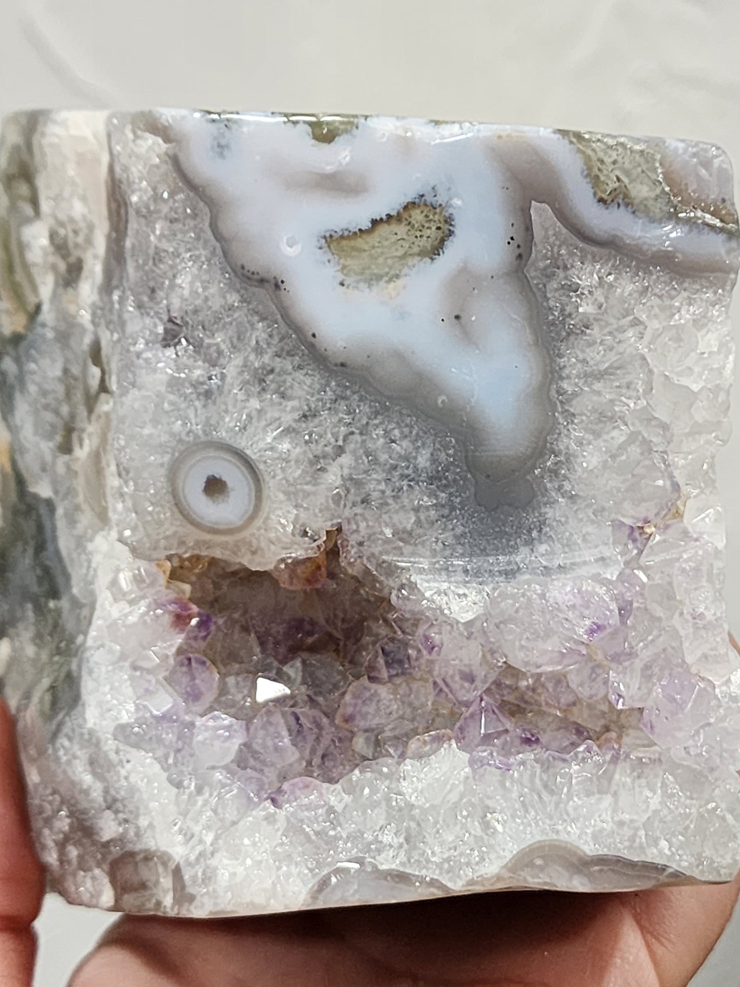 Blue moss agate freeform