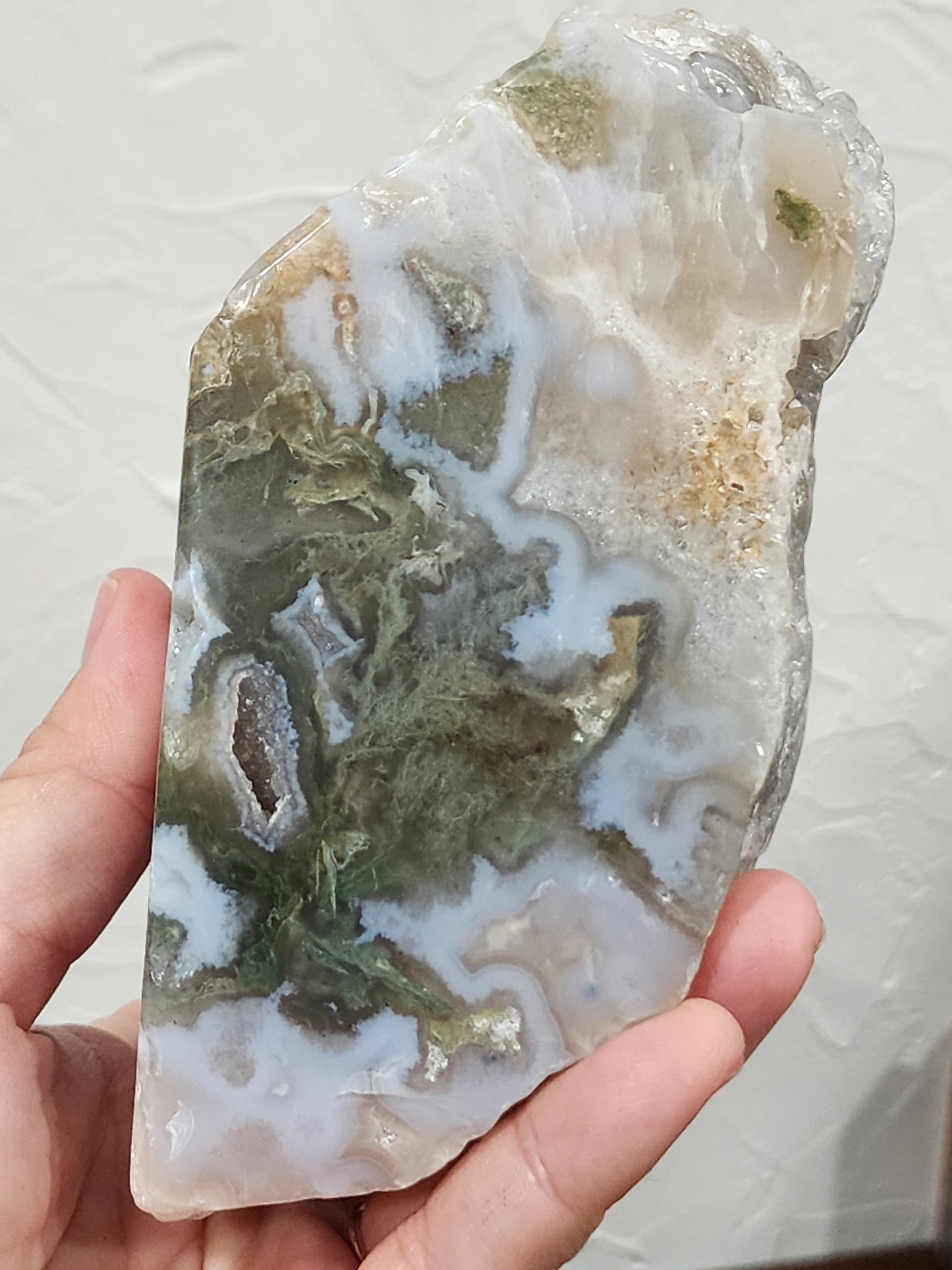 Blue moss agate freeform