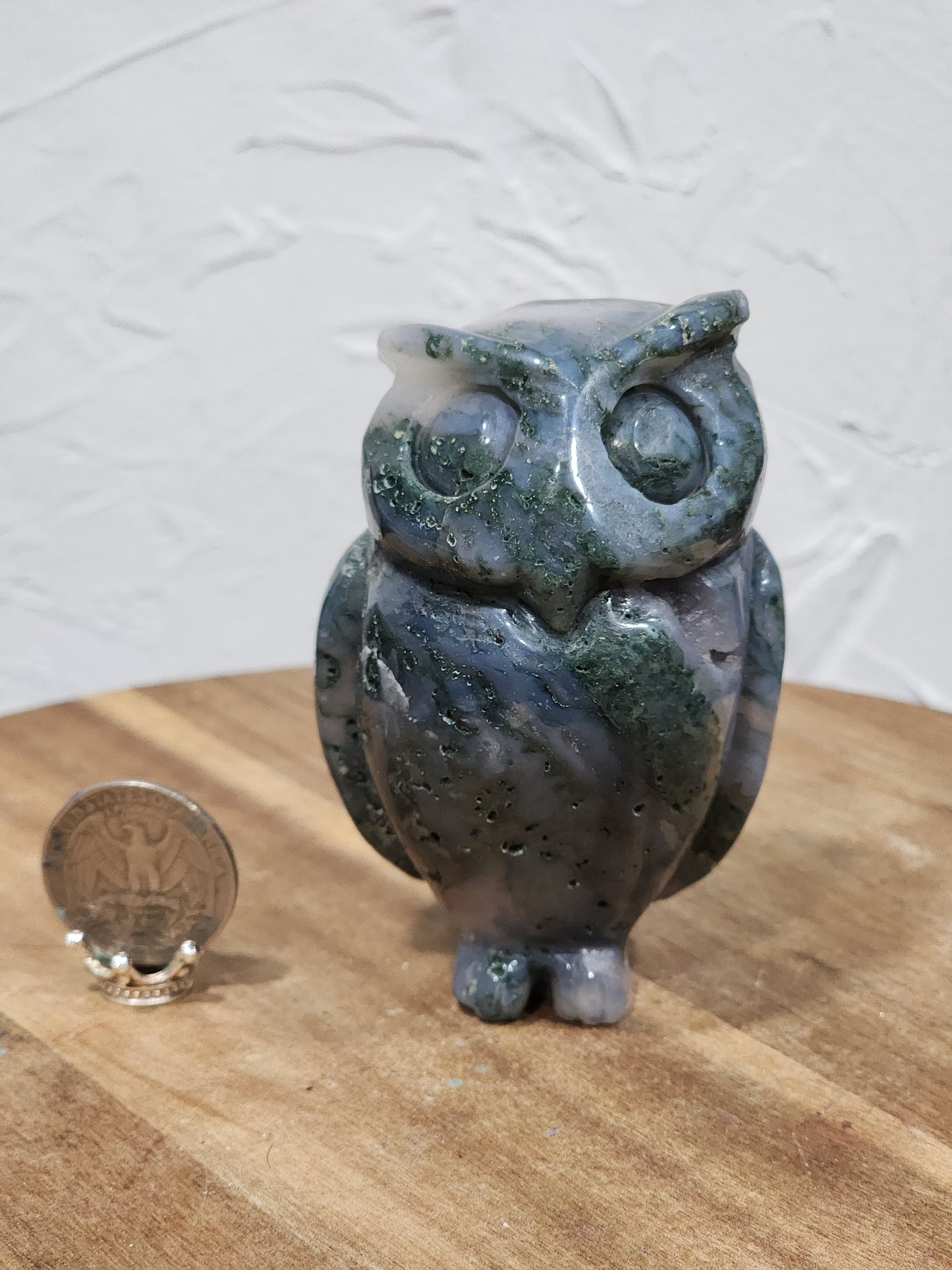 Moss agate owl