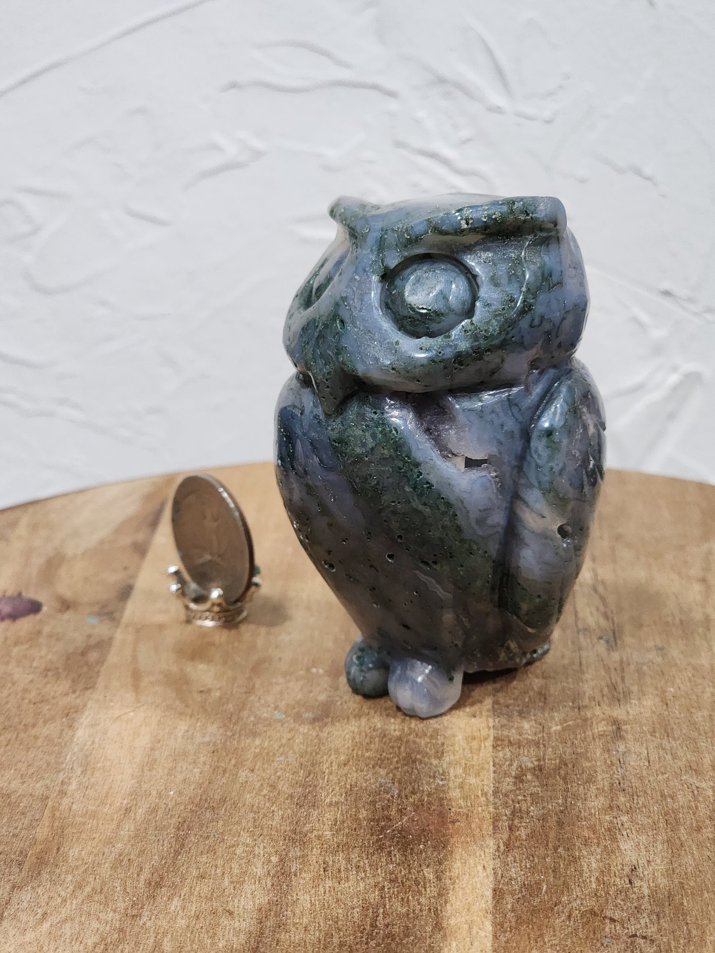 Moss agate owl