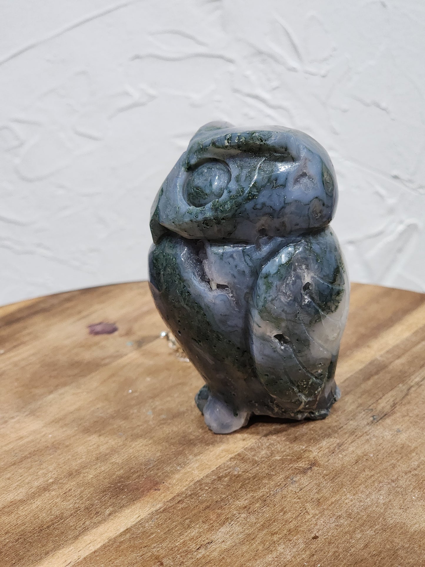 Moss agate owl