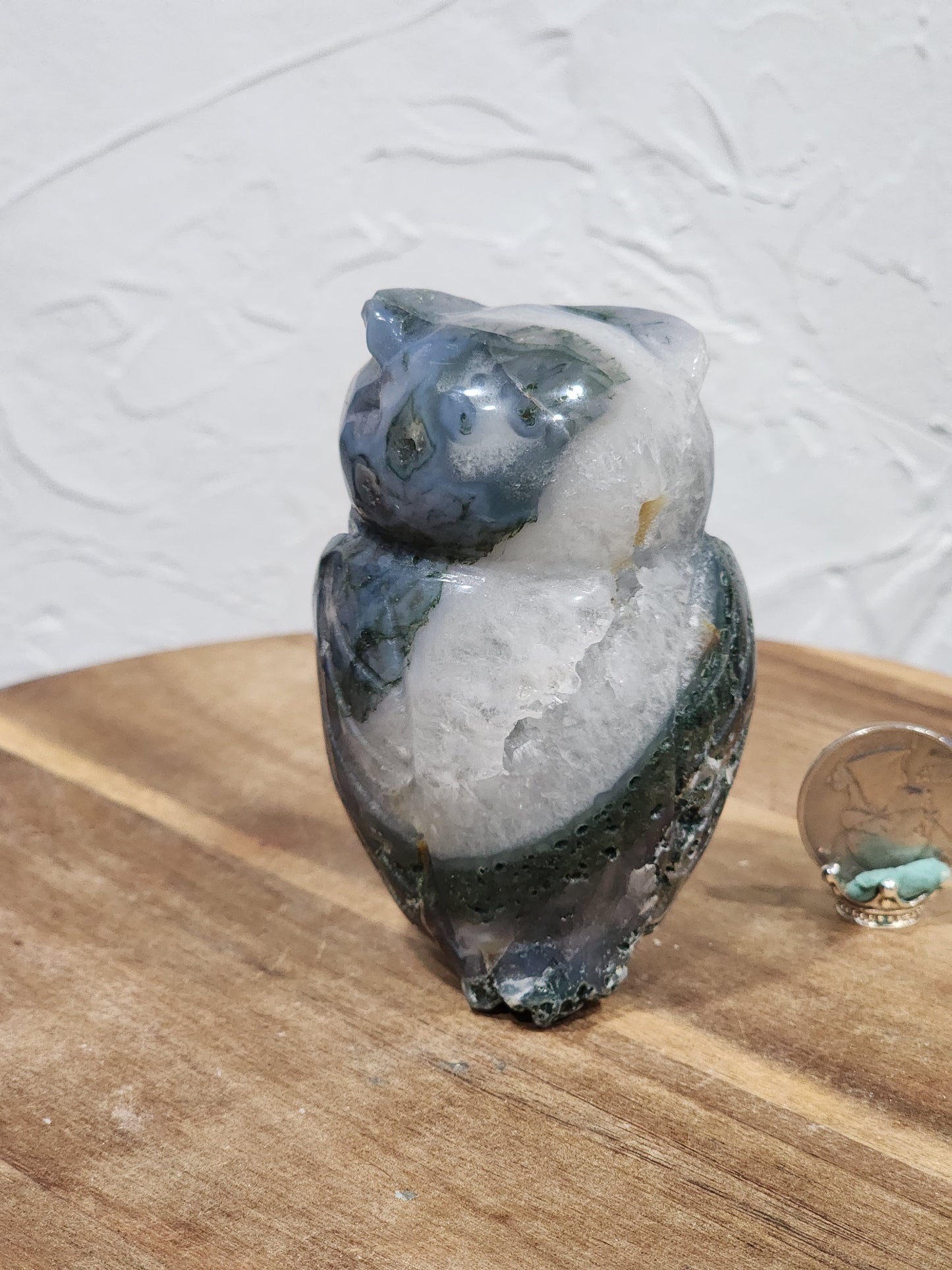Moss agate owl