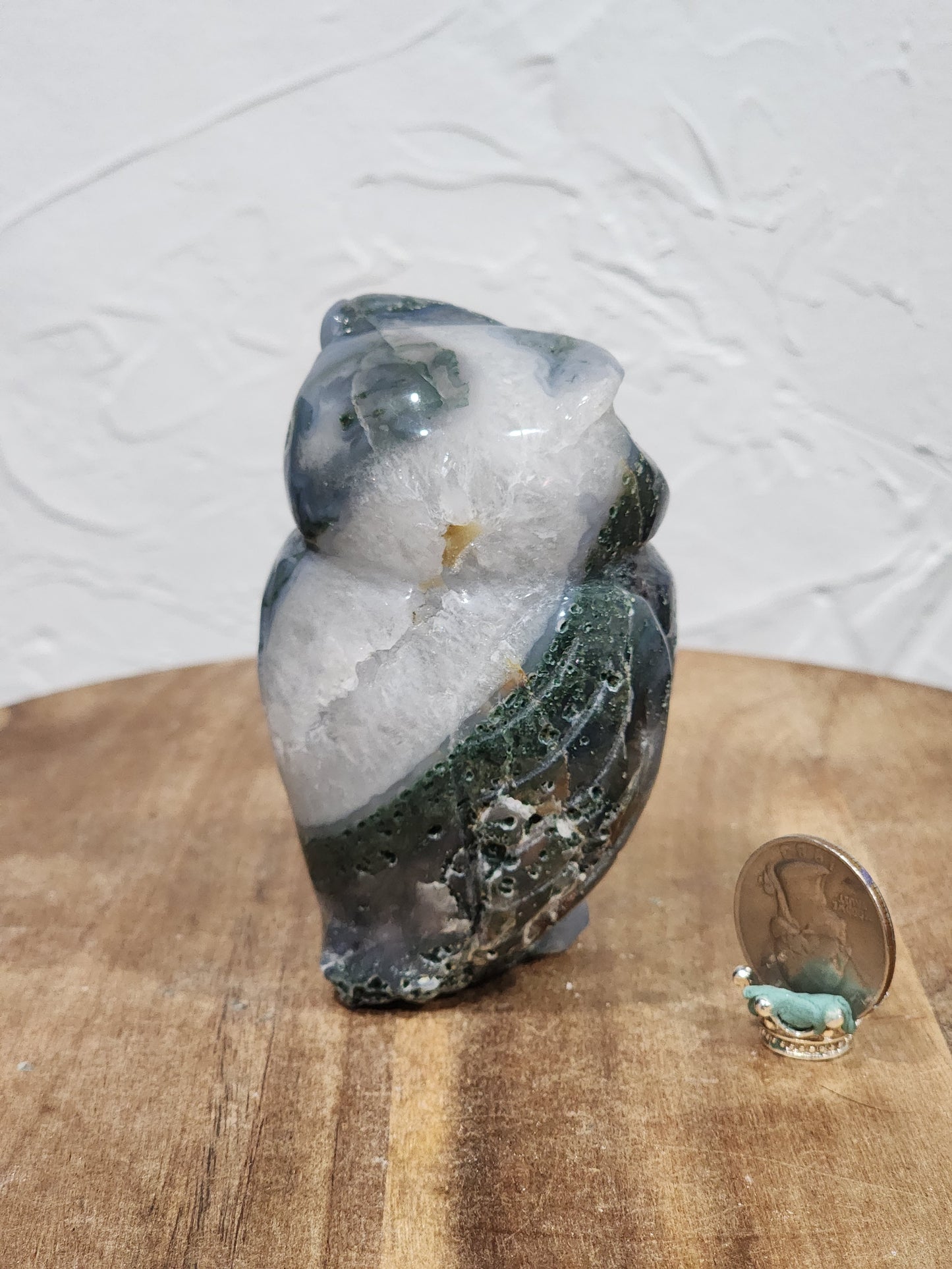 Moss agate owl