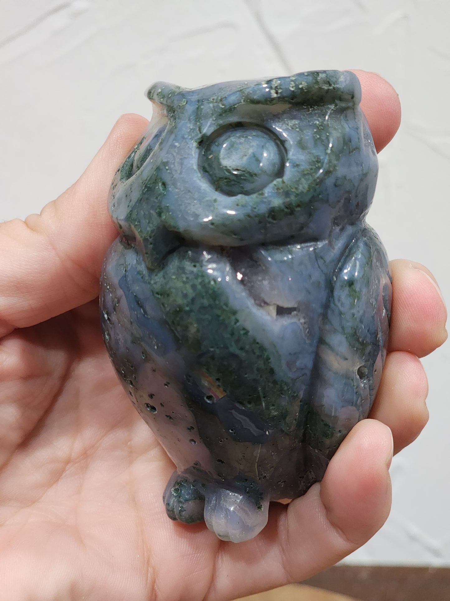 Moss agate owl