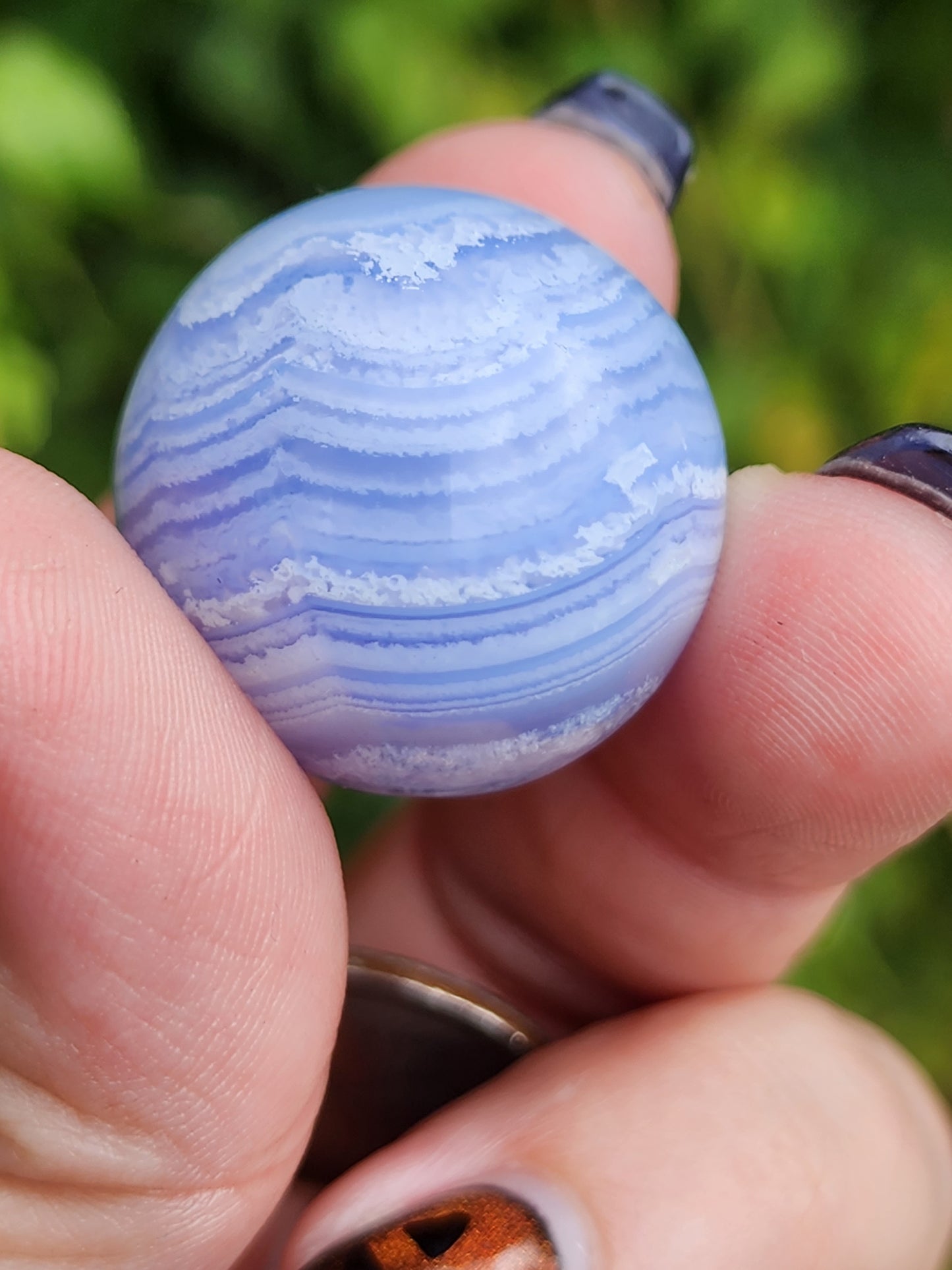 Blue lace agate sphere