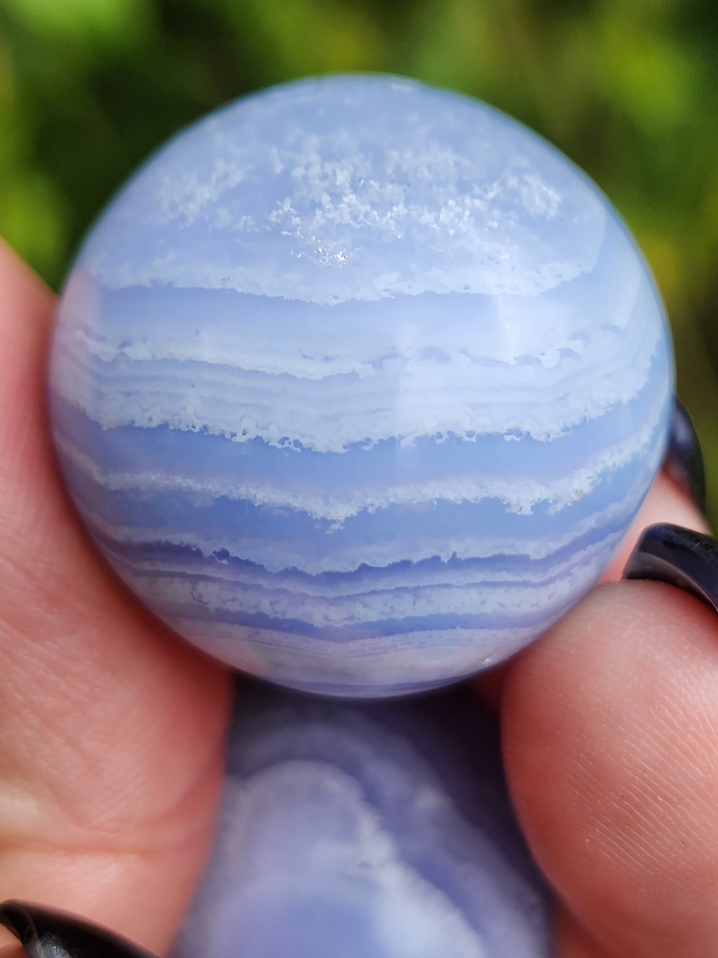 Blue lace agate sphere