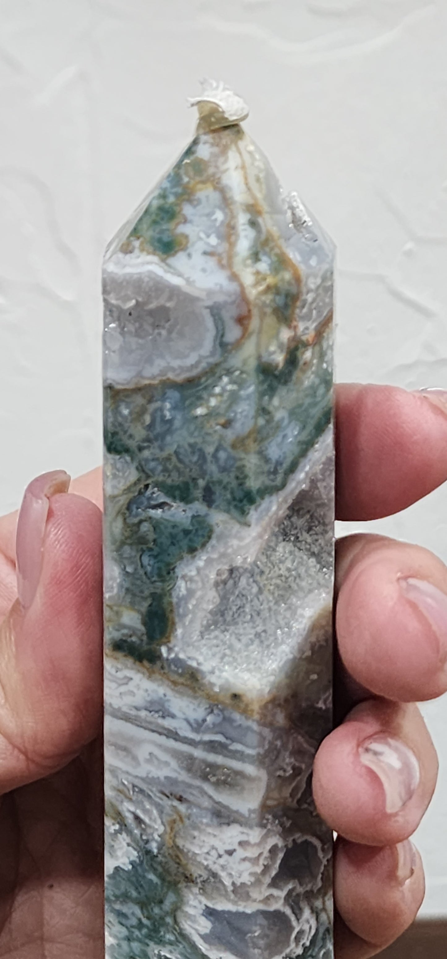 Moss agate tower