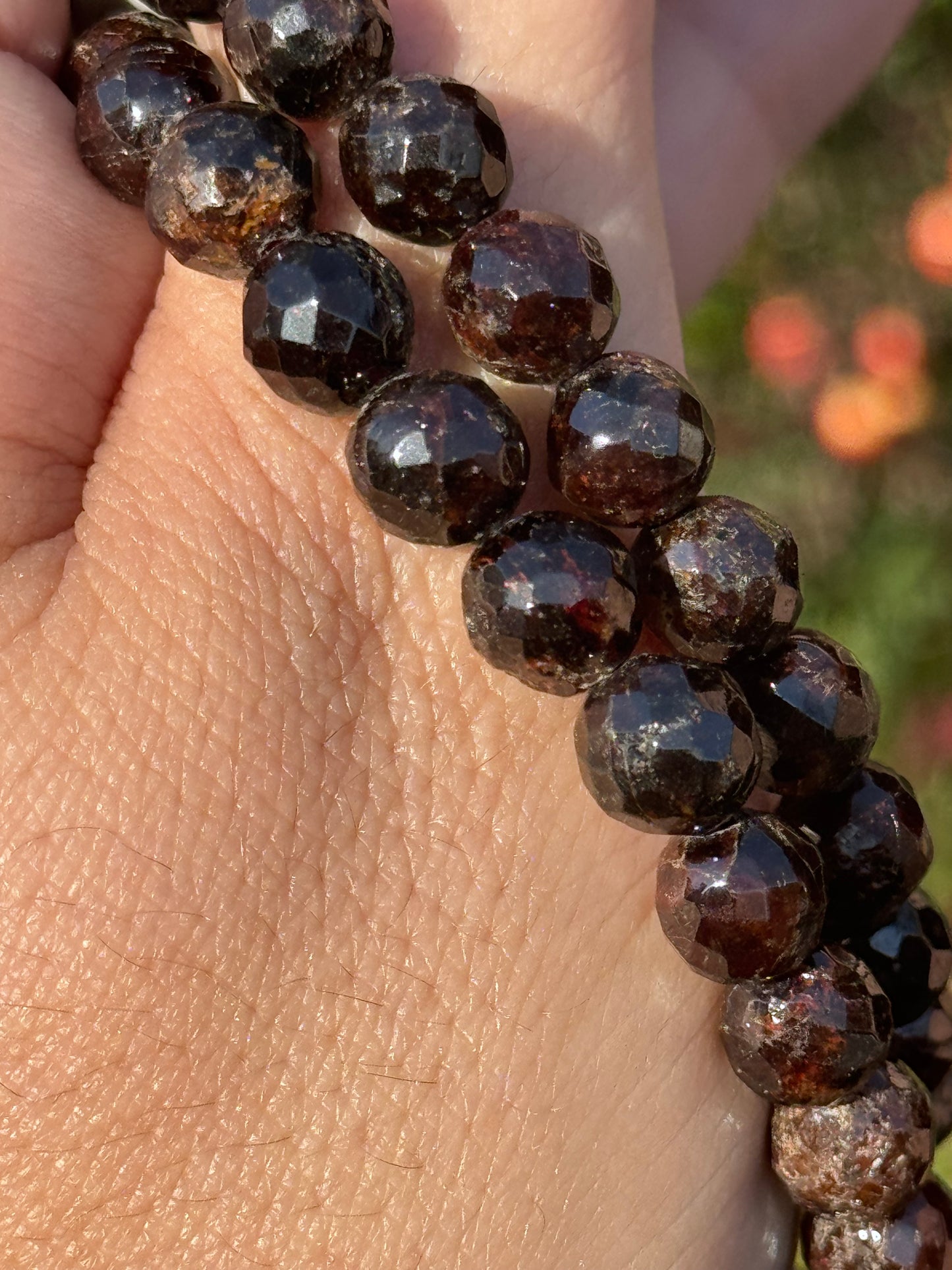 Faceted garnet bracelet