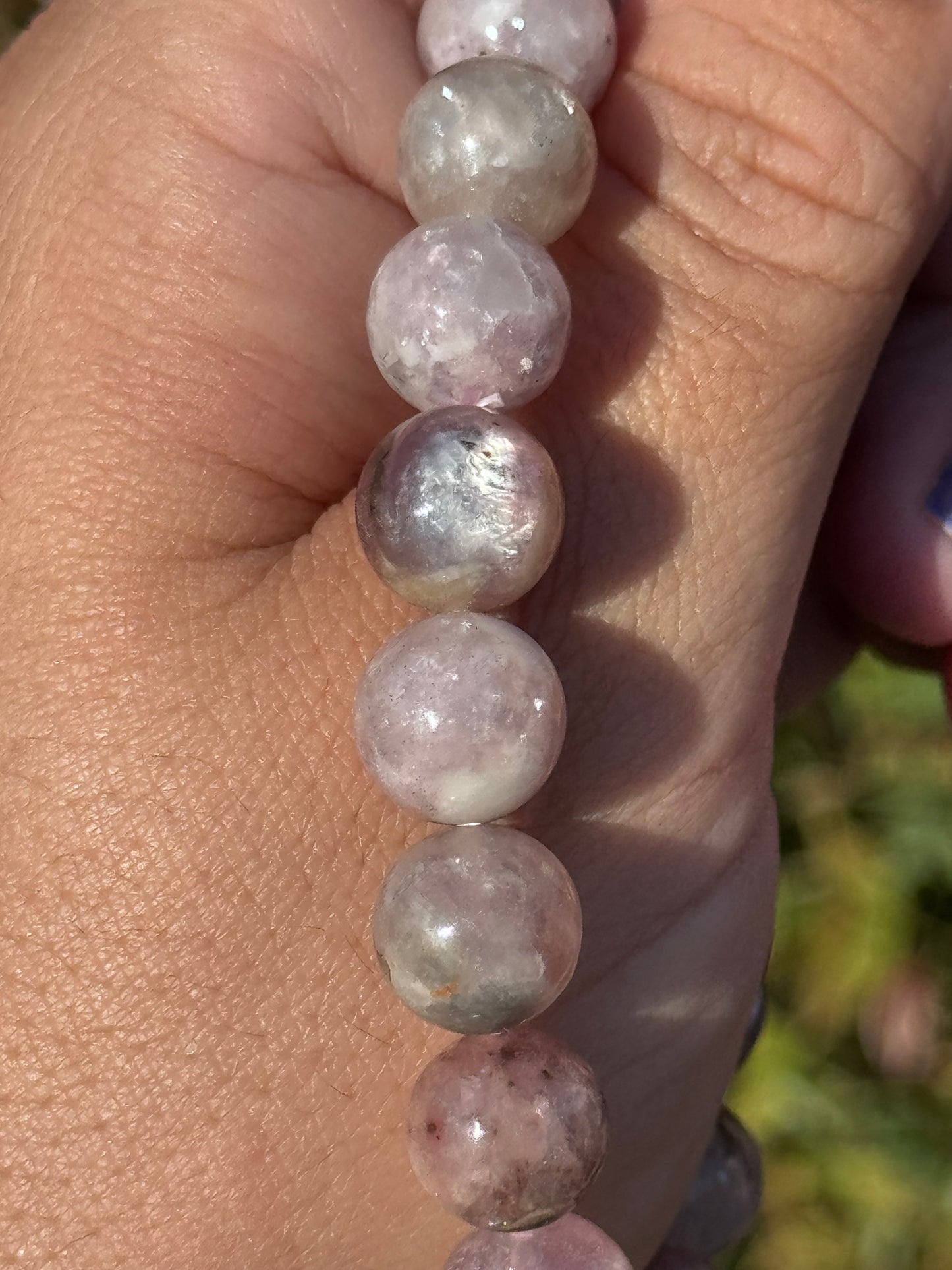Pink mica bracelet