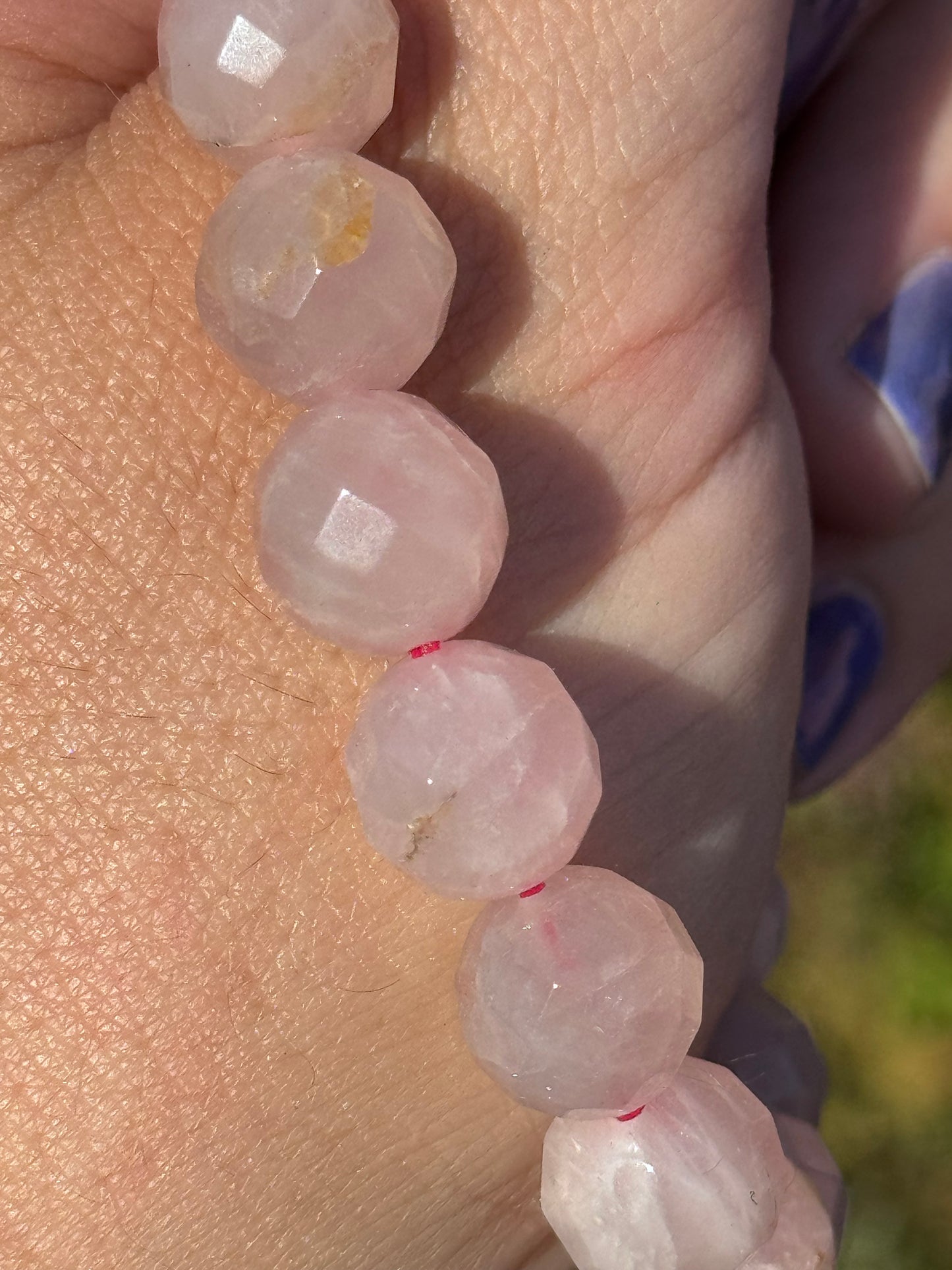 Faceted rose quartz bracelet