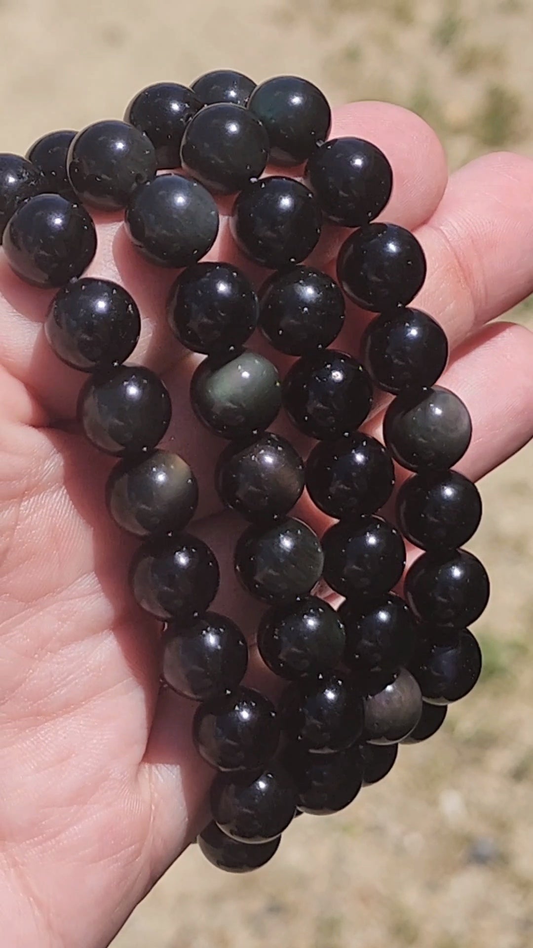 Rainbow obsidian bracelets