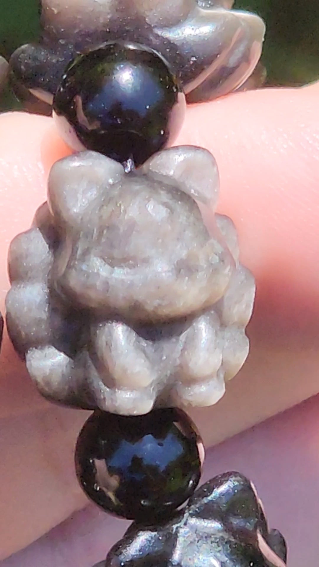 Silver Obsidian 9 tail fox bracelet