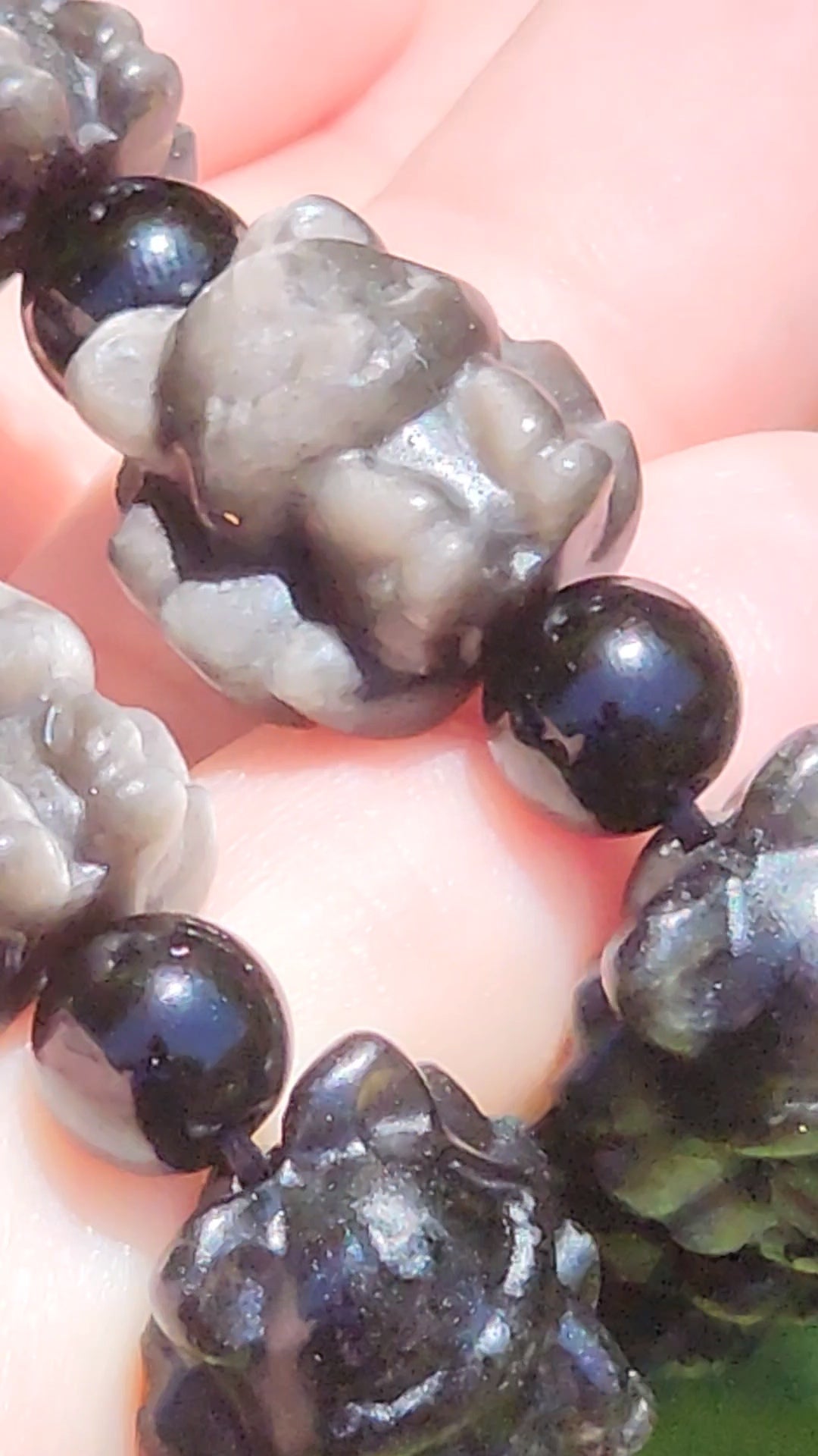 Silver Obsidian 9 tail fox bracelet