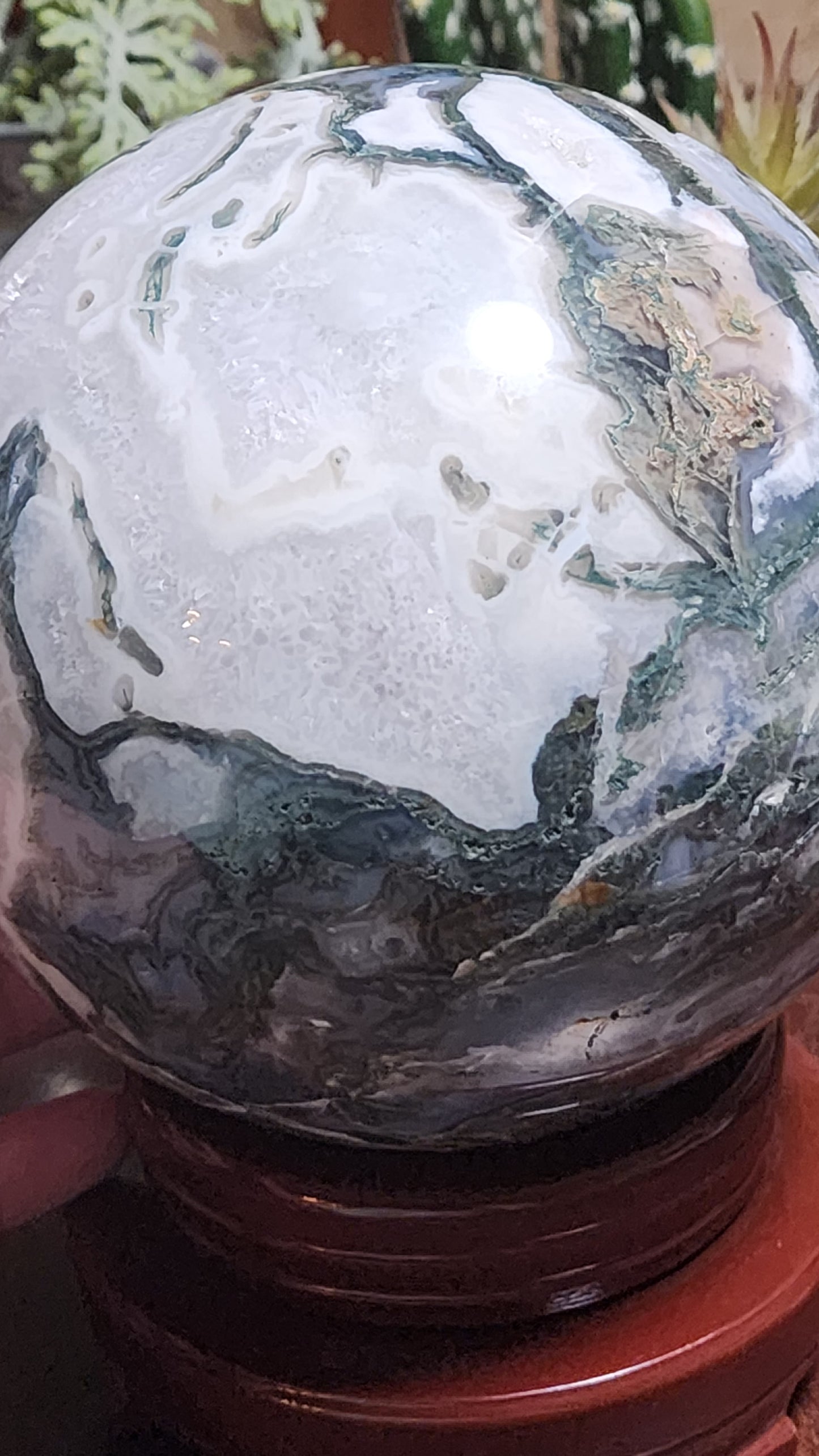 Moss agate statement sphere