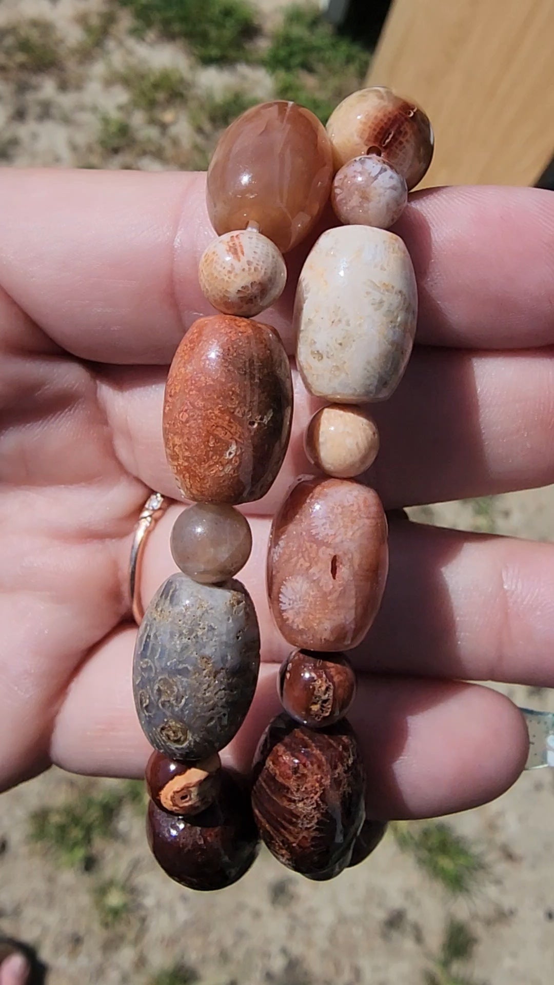 Coral jasper bracelet