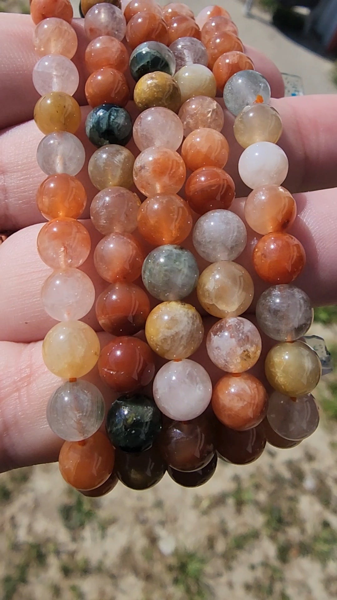 Rainbow rutile bracelet
