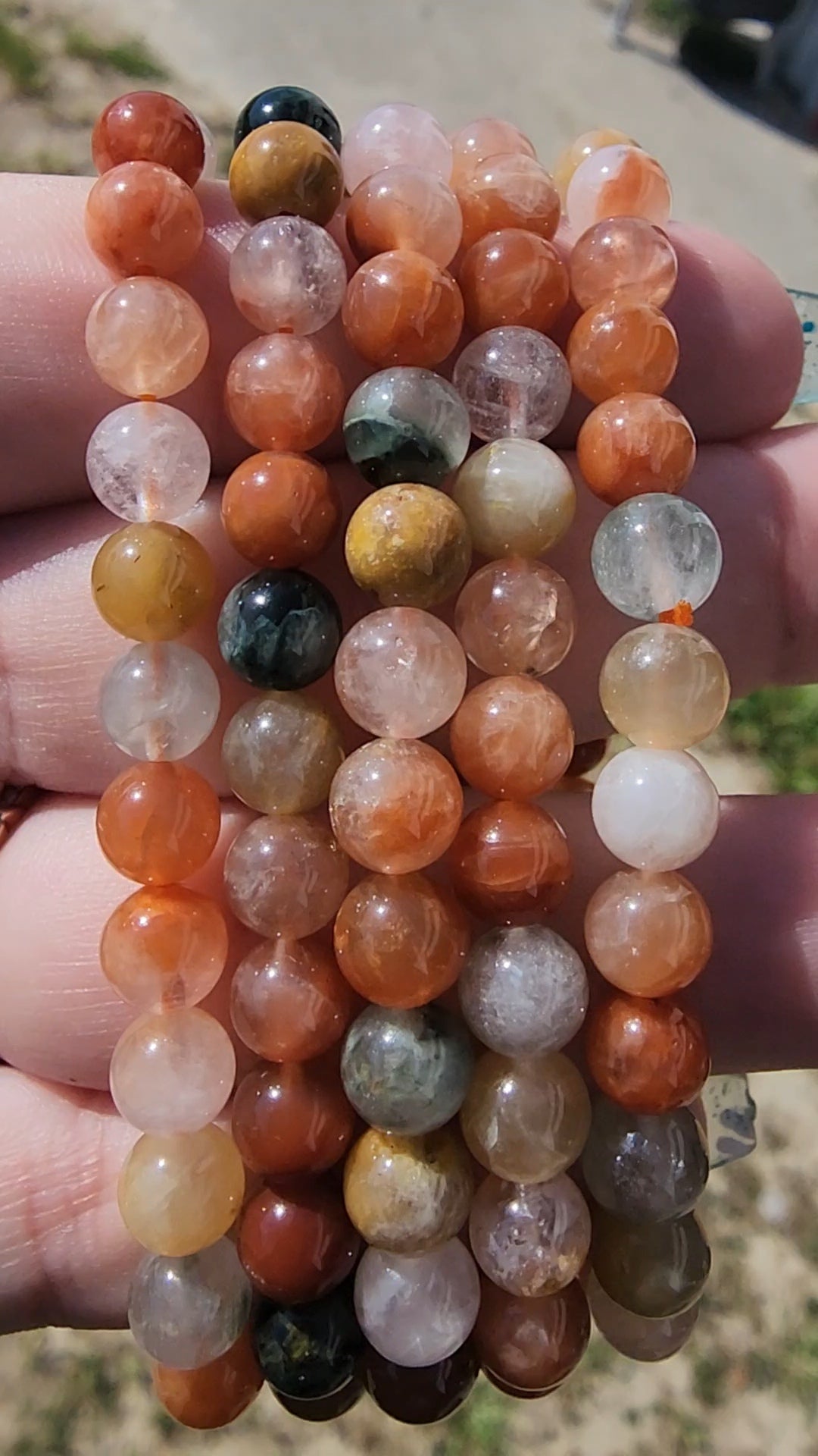 Rainbow rutile bracelet