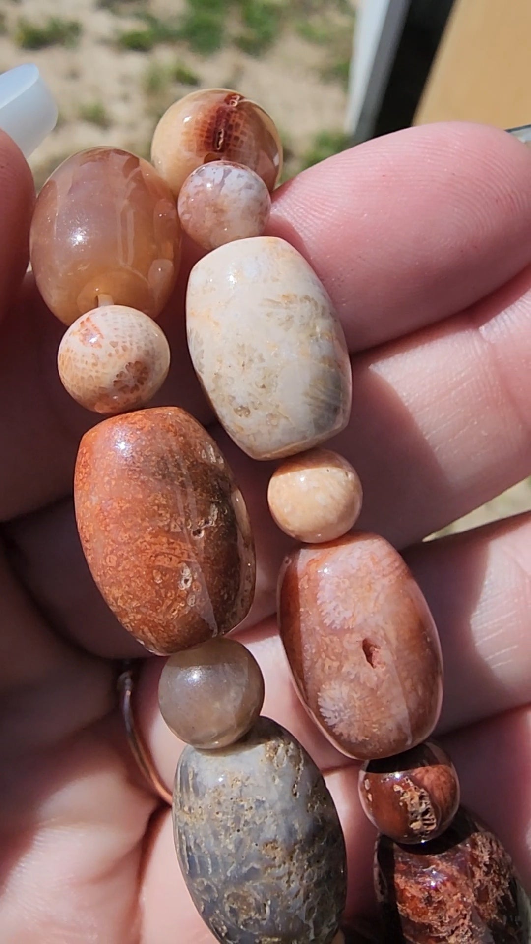 Coral jasper bracelet