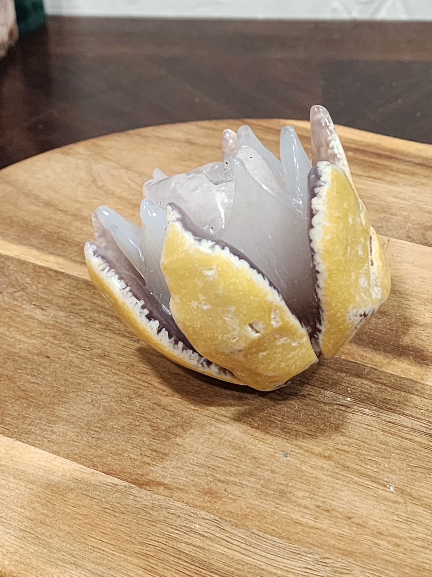 Druzy agate lotus flower