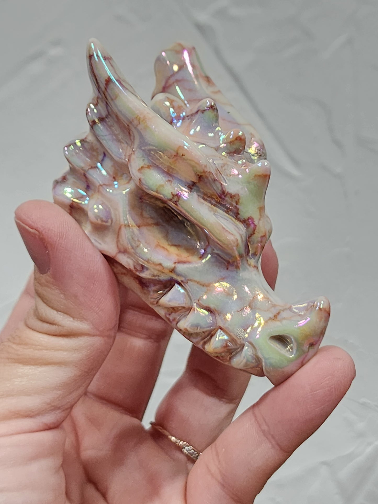 Aura red vein jasper dragon head