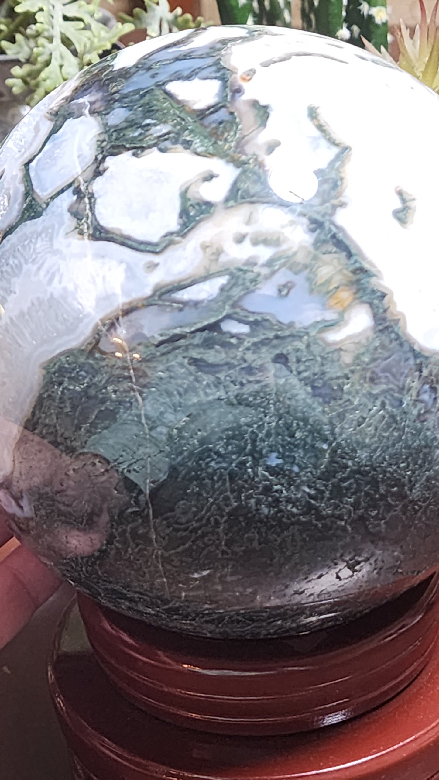 Moss agate statement sphere