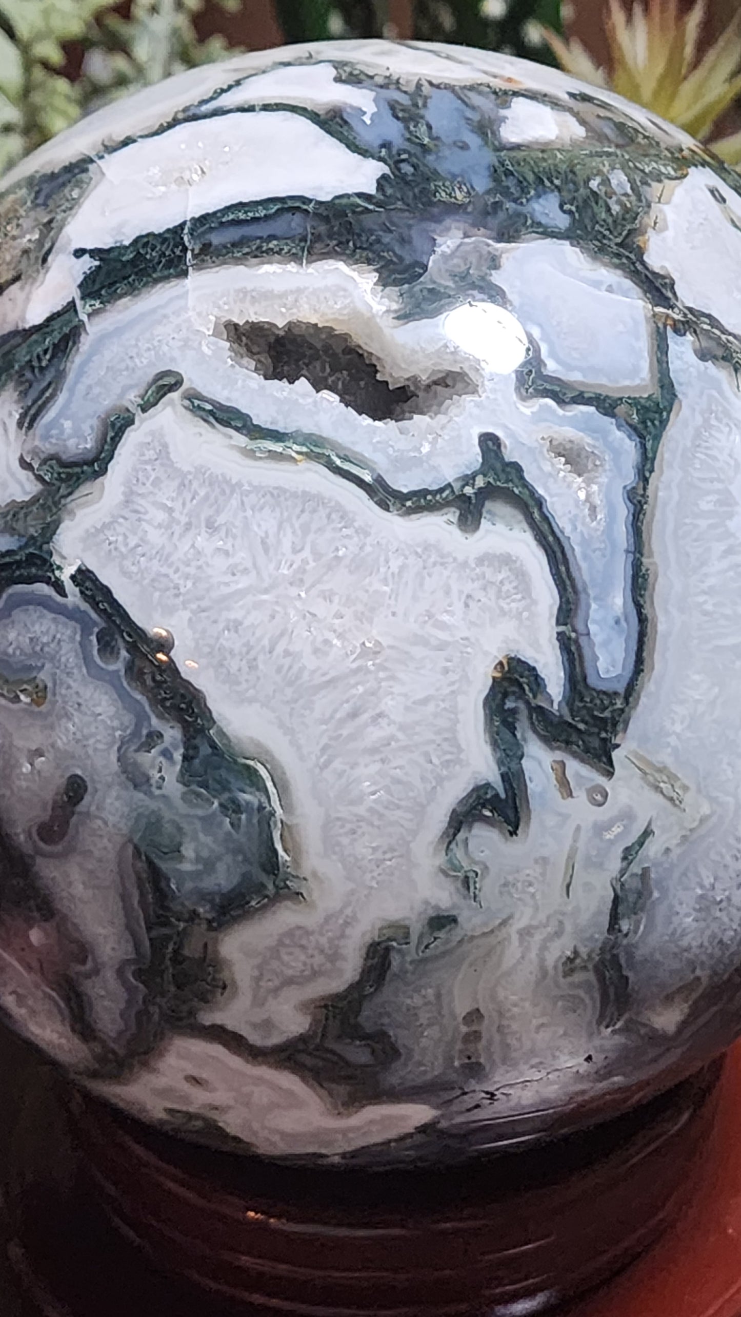 Moss agate statement sphere