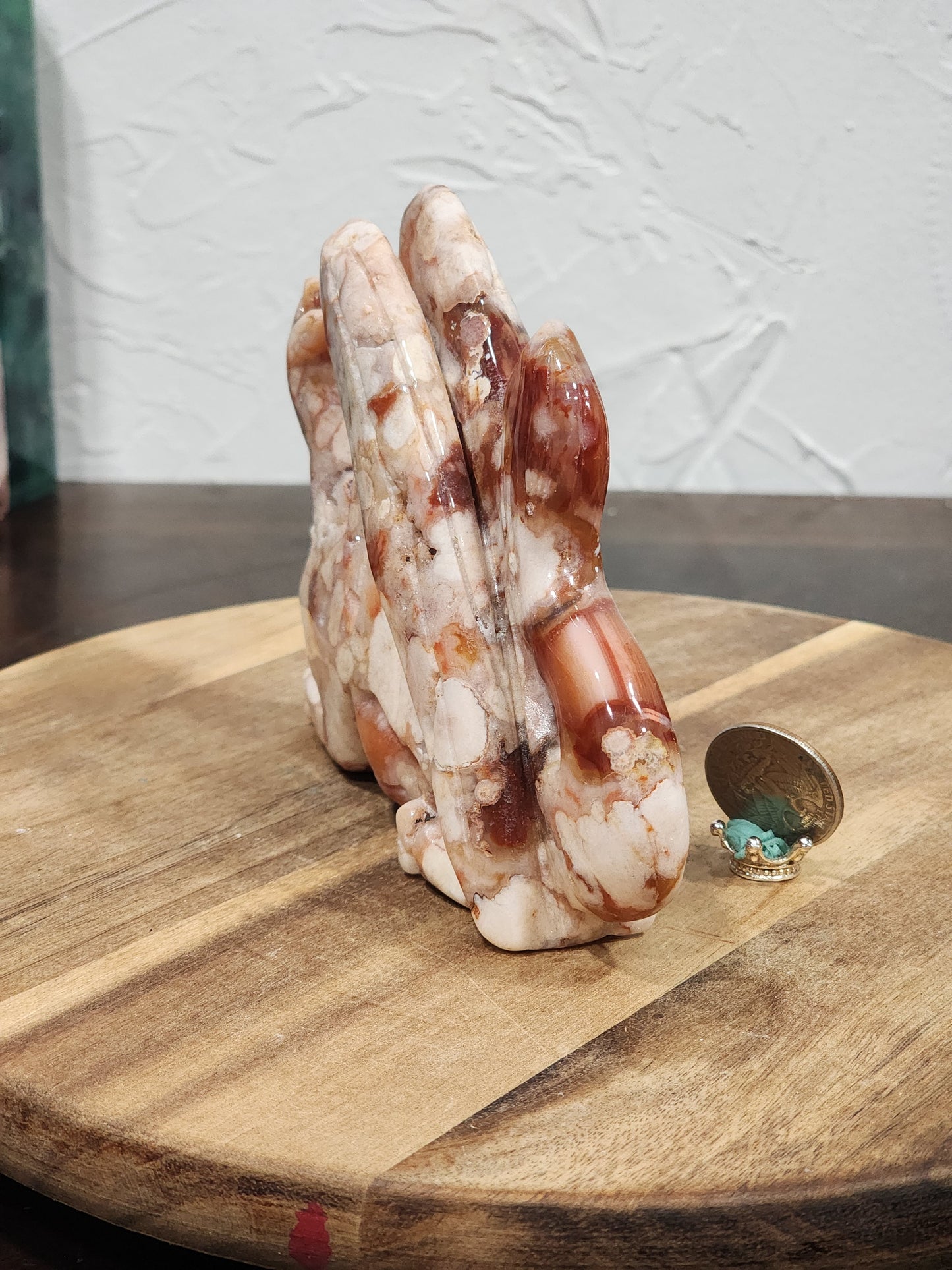 Carnelian/flower agate dragon