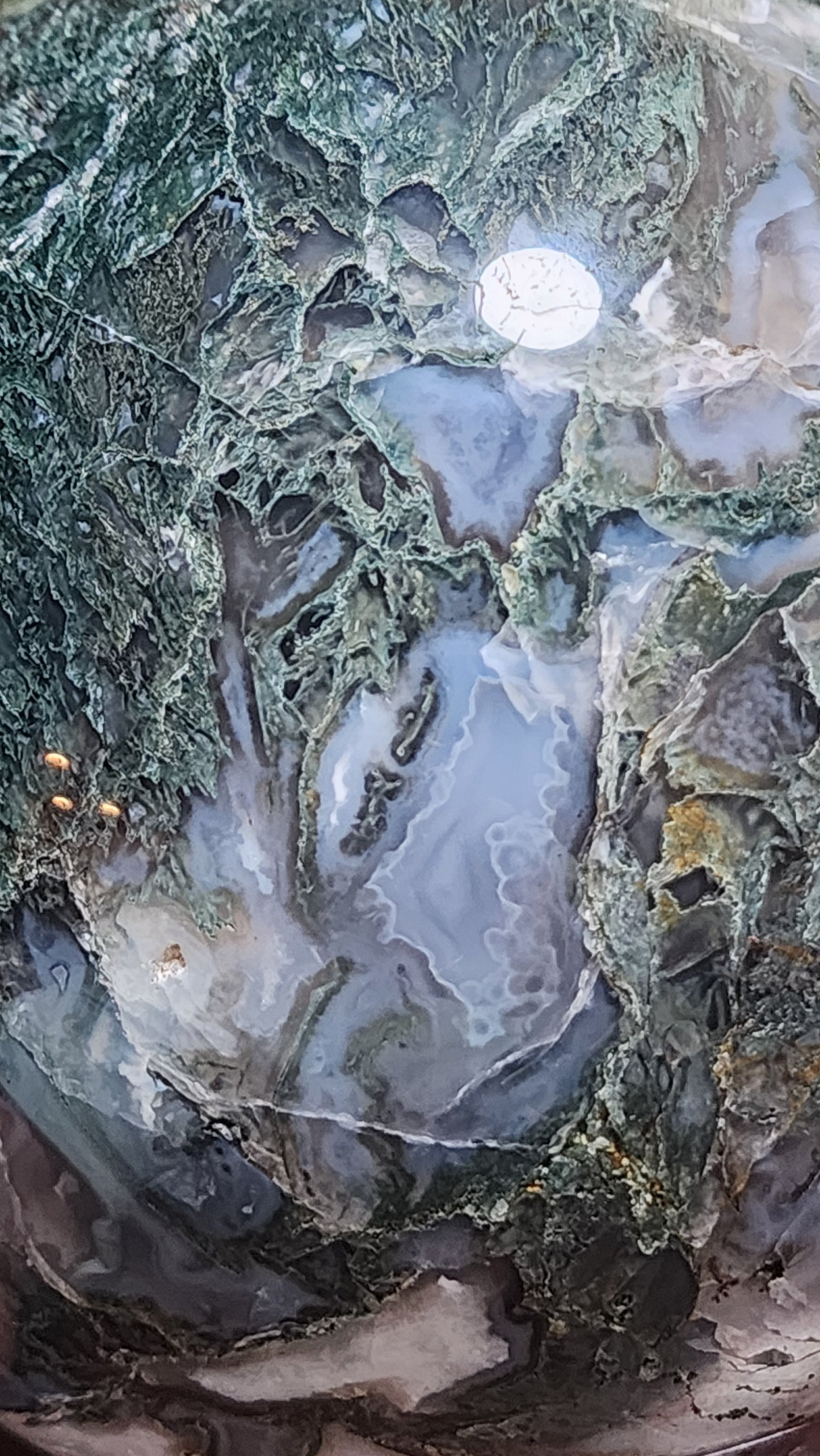 Moss agate statement sphere