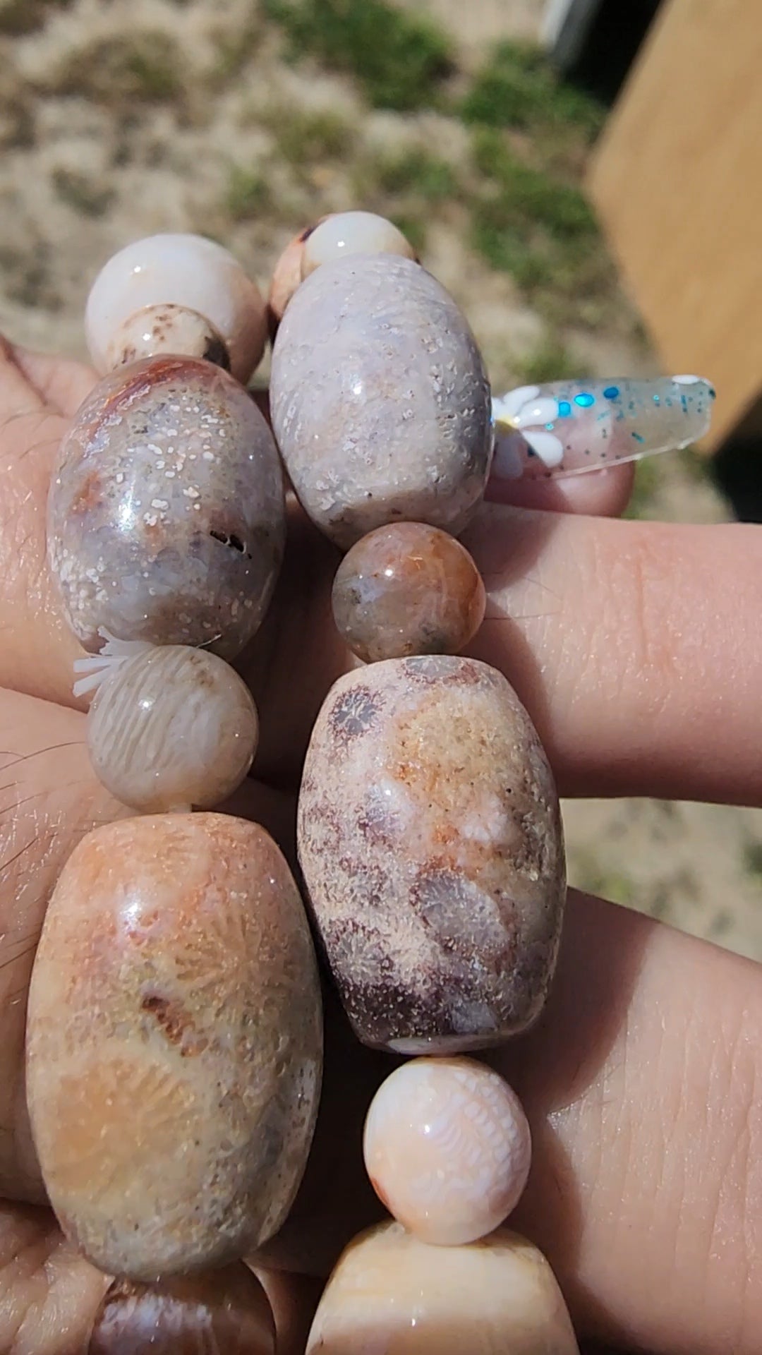 Coral jasper bracelet