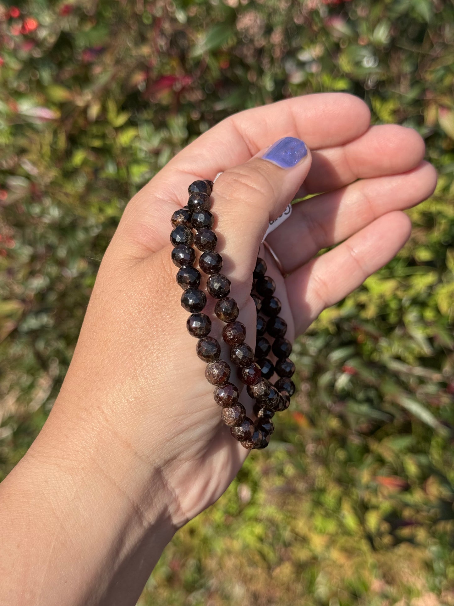 Faceted garnet bracelet