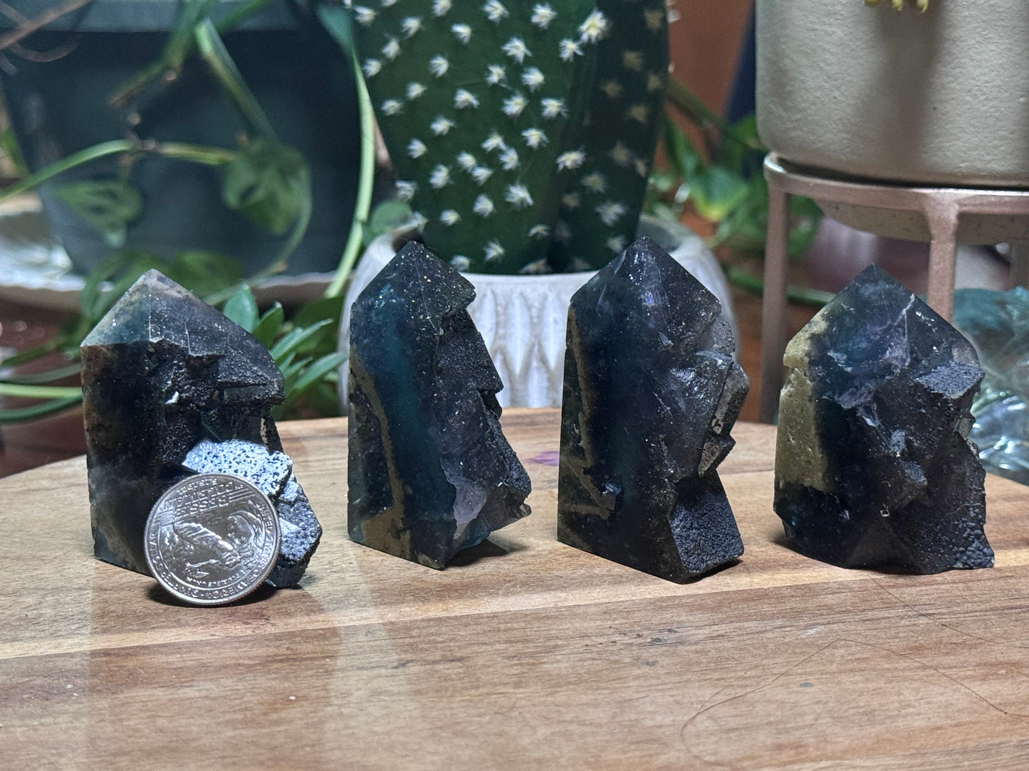 Fluorite with pyrite tower medium size