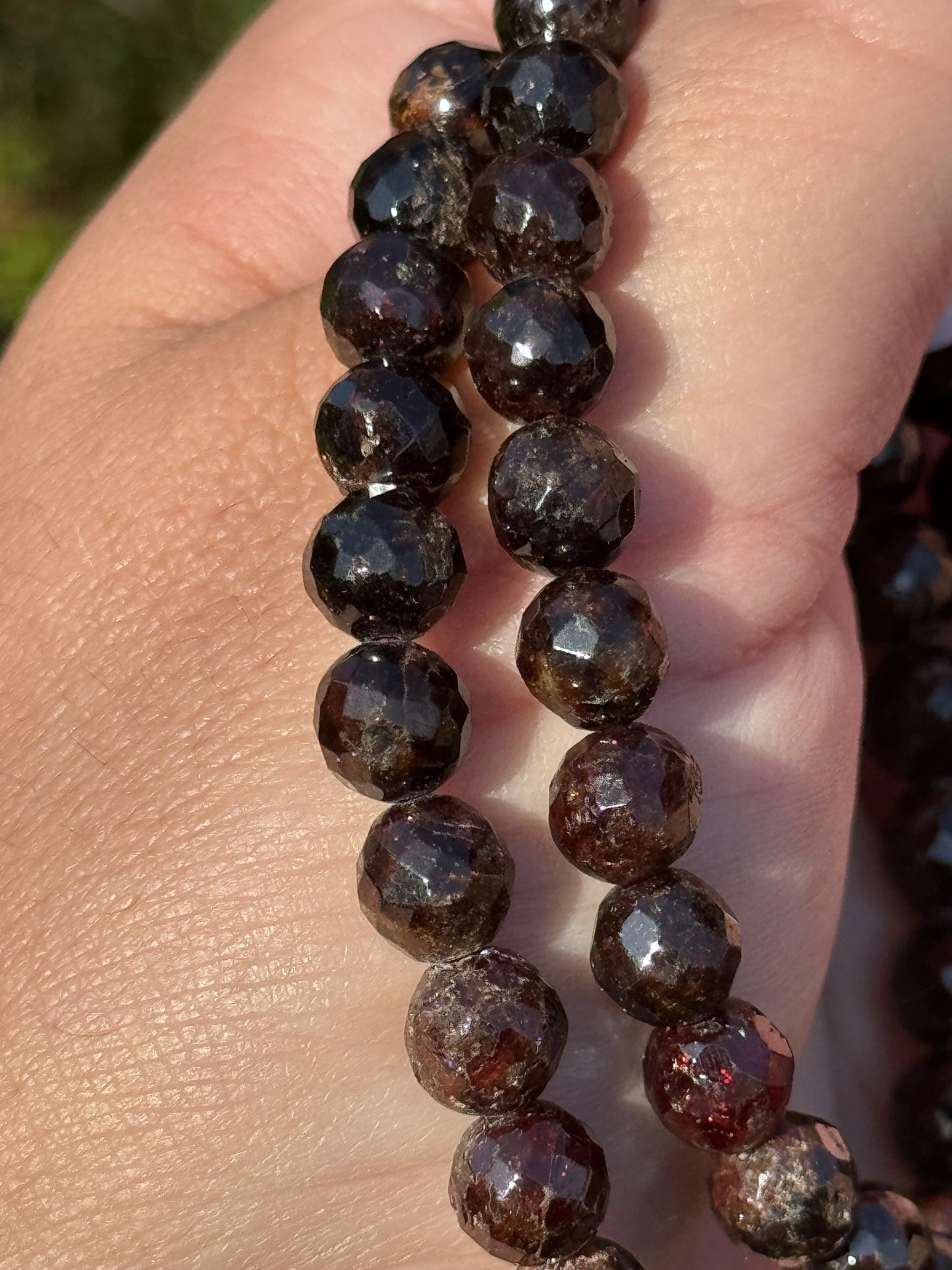 Faceted garnet bracelet