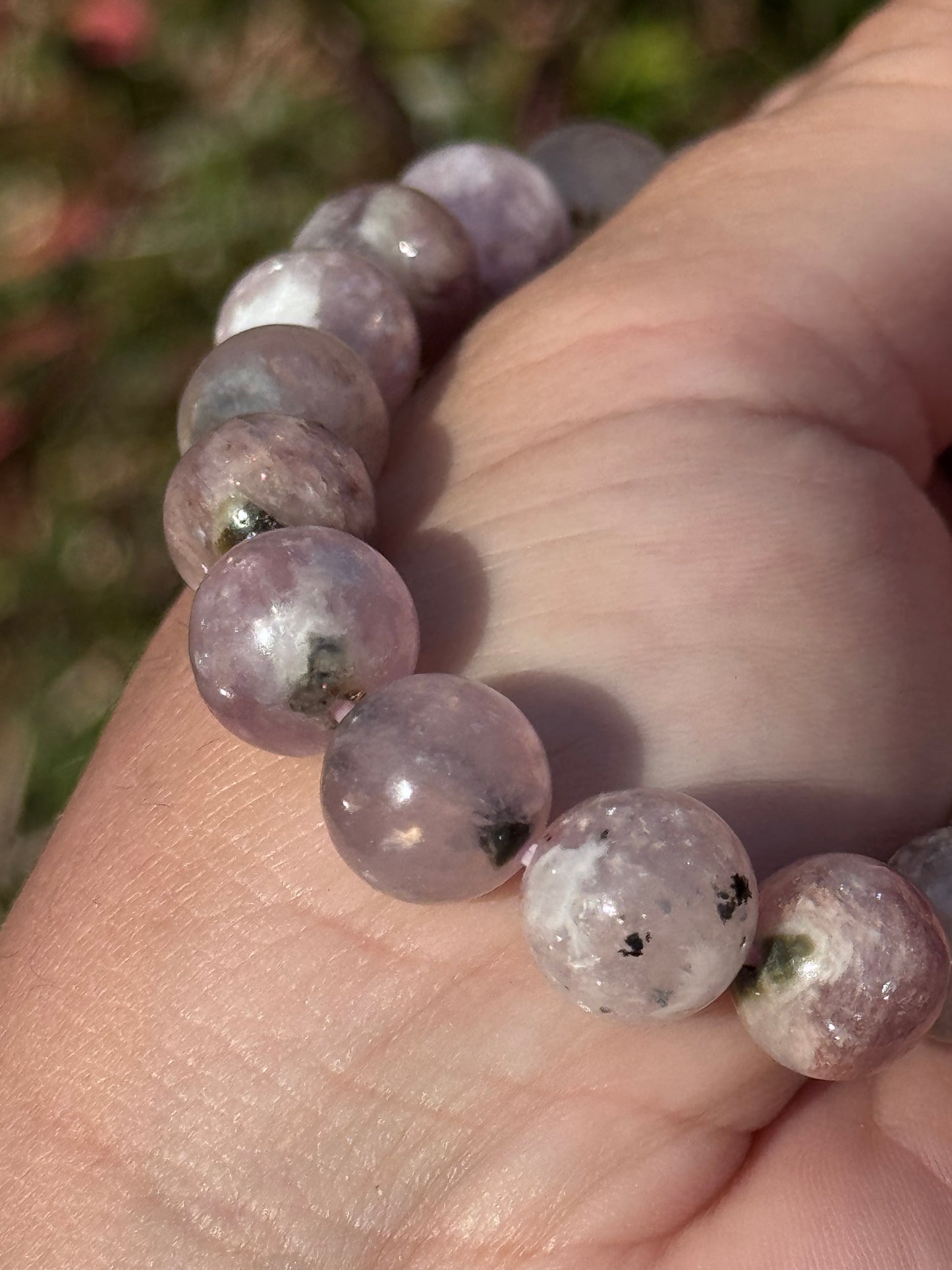 Pink mica bracelet