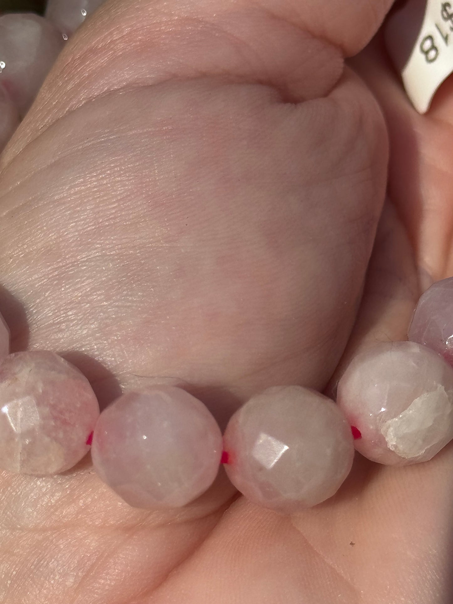 Faceted rose quartz bracelet
