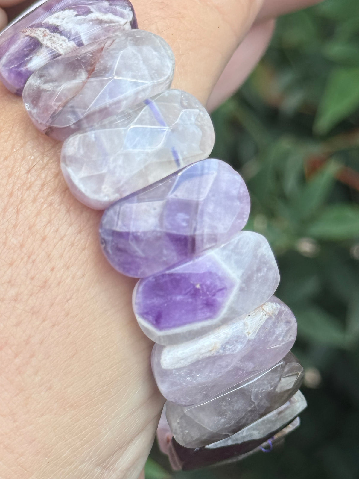 Chevron amethyst soft bangle