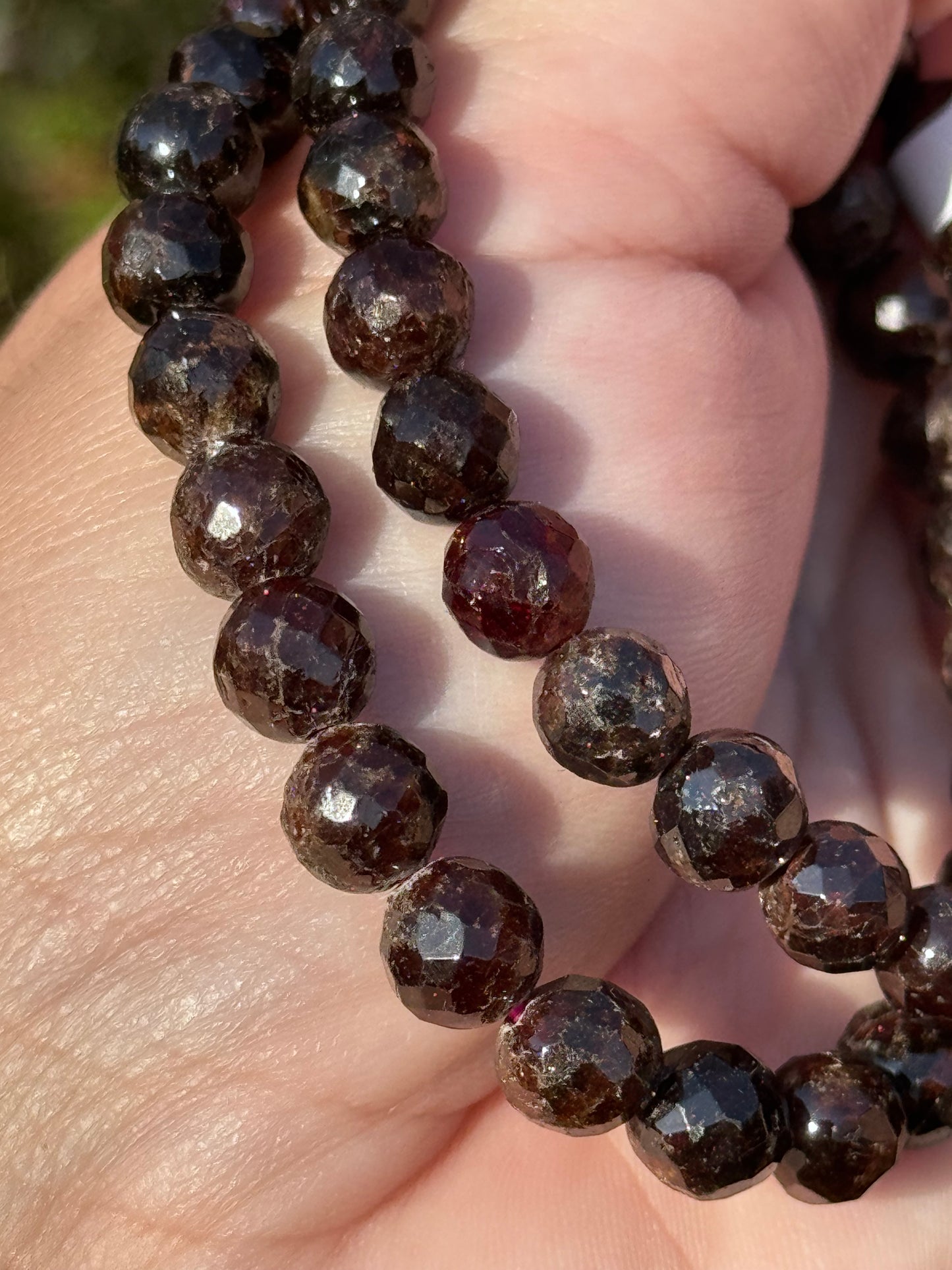Faceted garnet bracelet