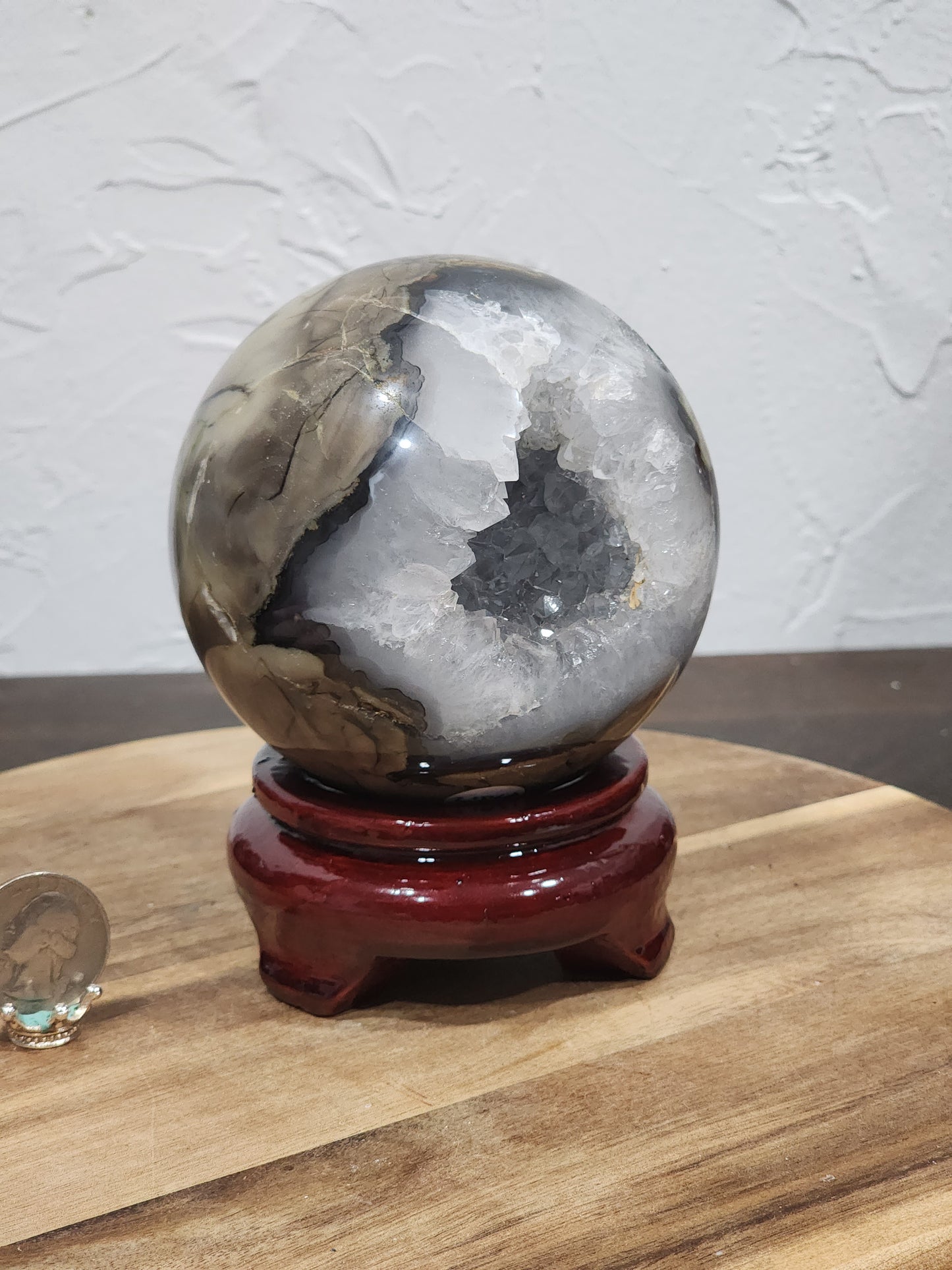 Volcano agate sphere