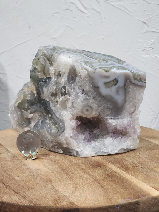 Blue moss agate freeform