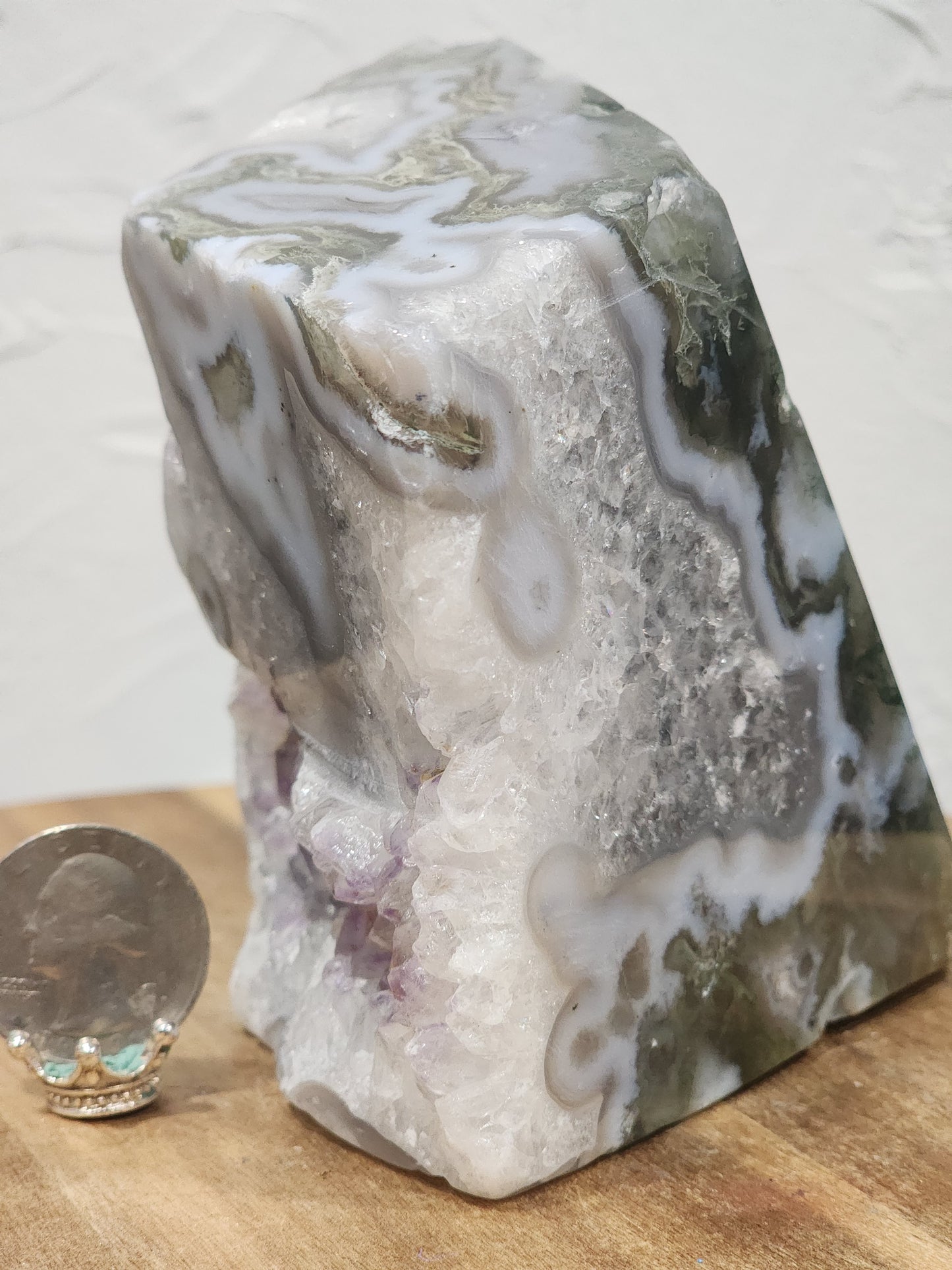 Blue moss agate freeform