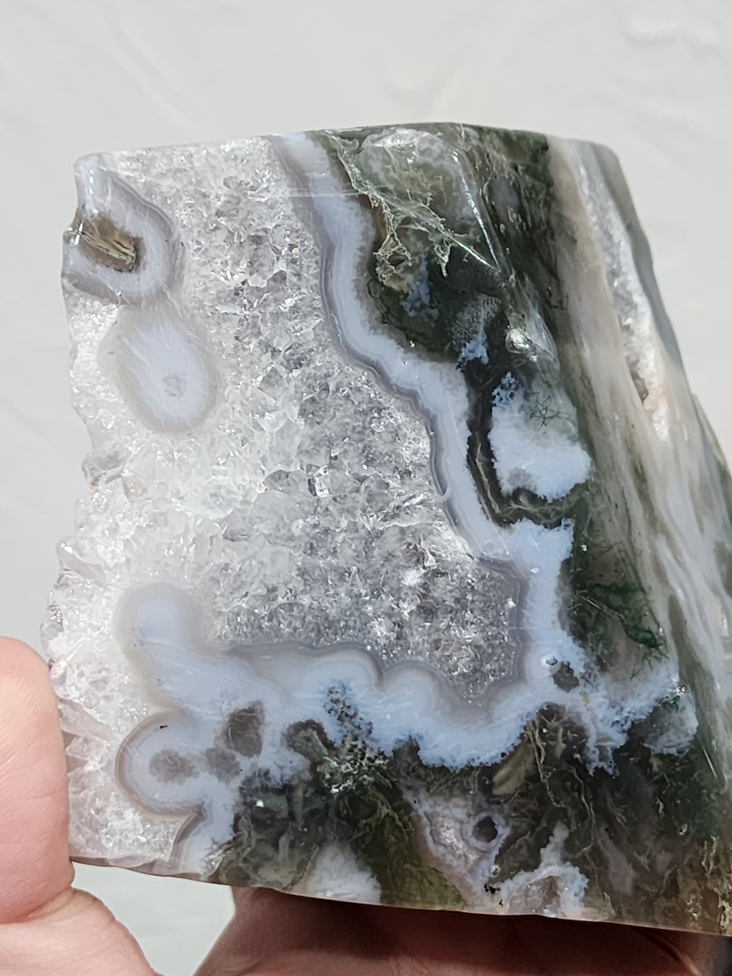 Blue moss agate freeform