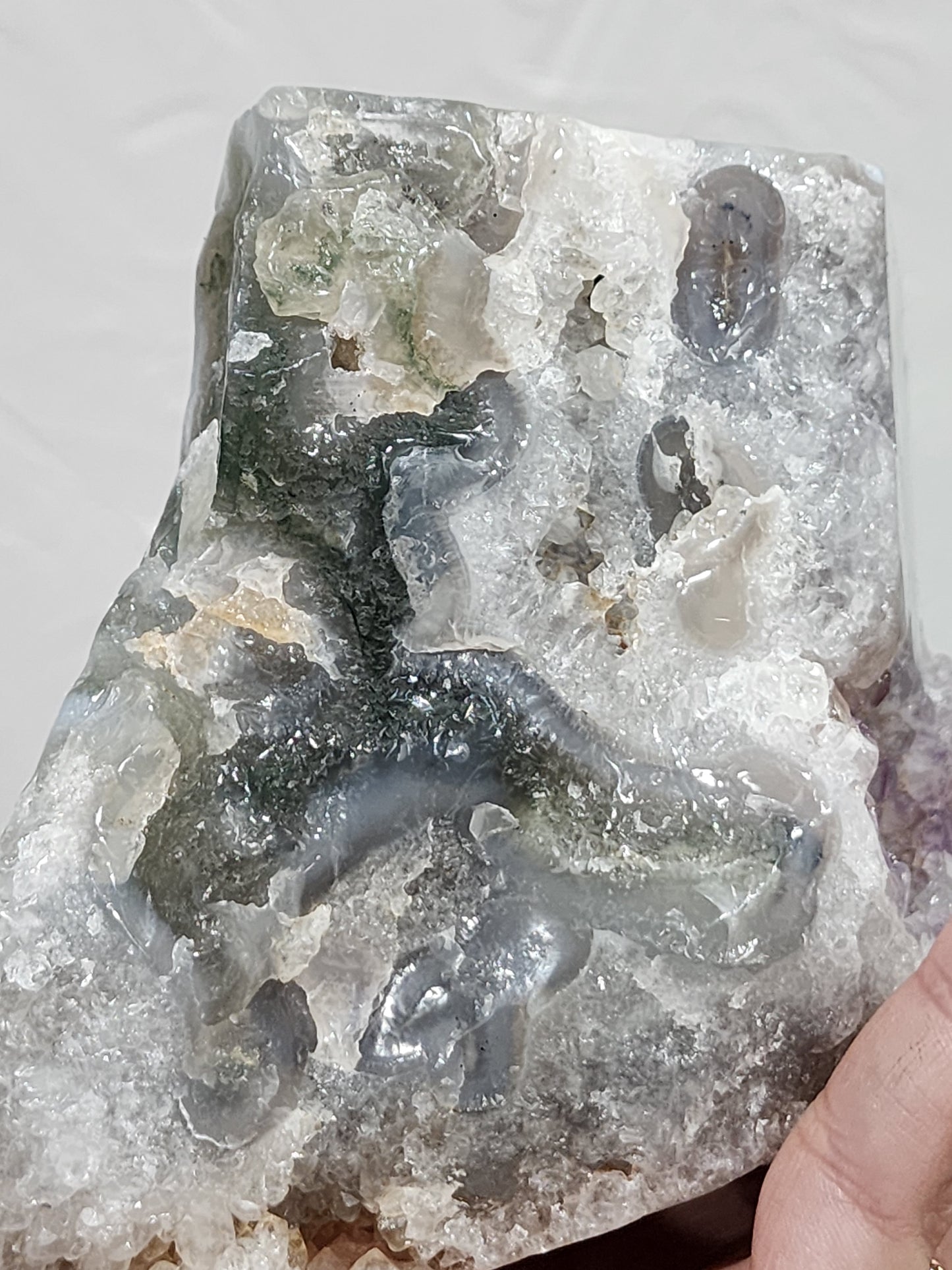 Blue moss agate freeform