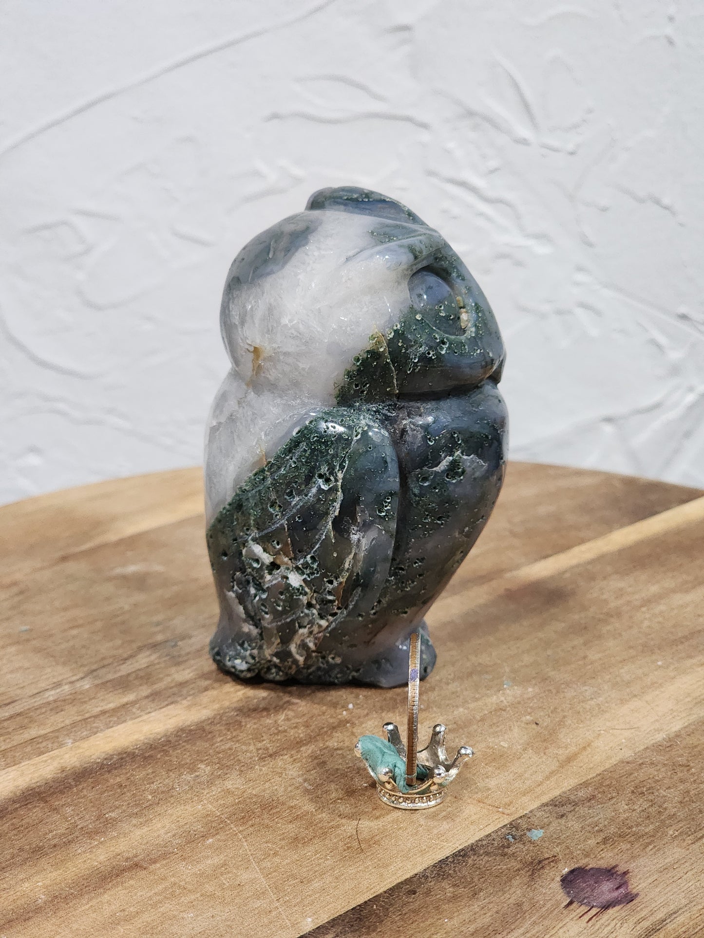 Moss agate owl